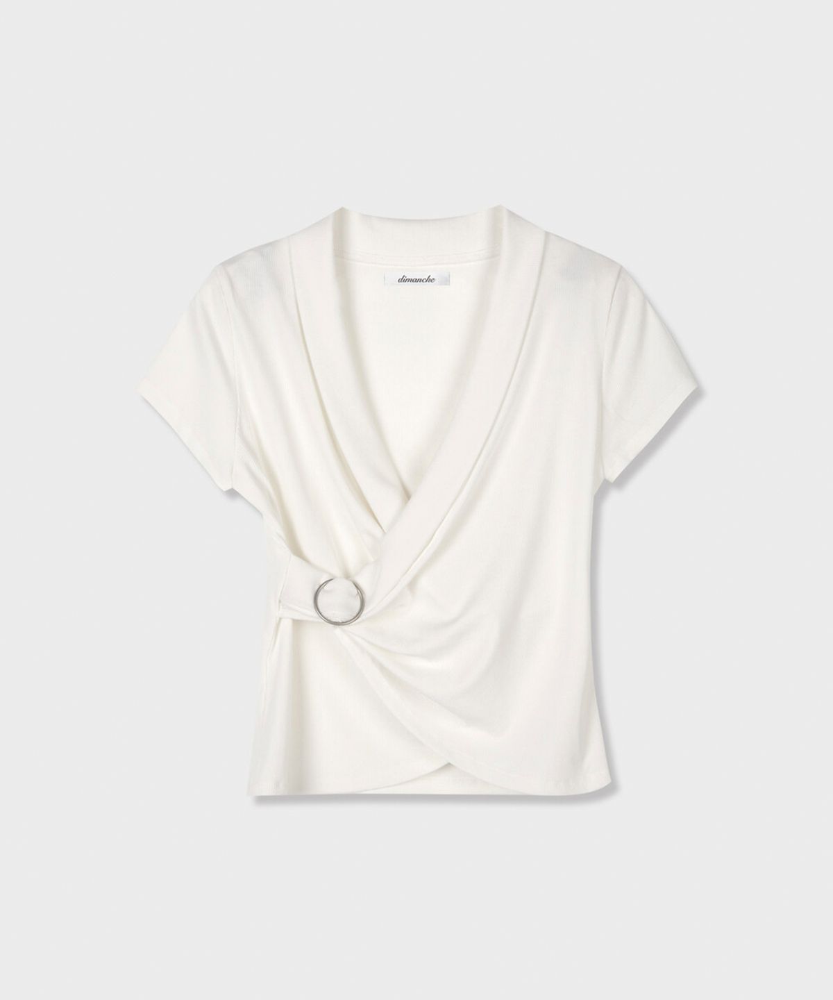 디망쉬(dimanche) V-neck Ring Top (cream)