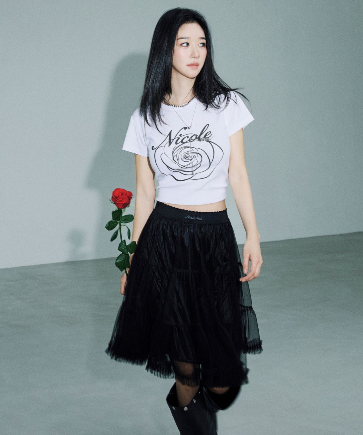 닉앤니콜(NICK&NICOLE) TULLE VOLUME SKIRT_BLACK
