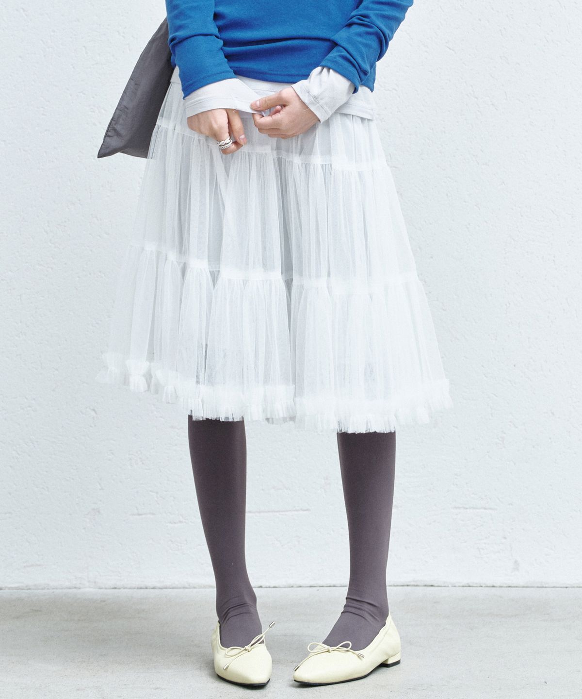 닉앤니콜(NICK&NICOLE) TULLE VOLUME SKIRT_WHITE
