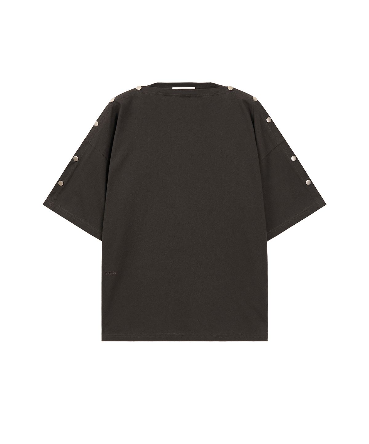 페플리(PEPLEE) Snap One-Shoulder Tee (Charcoal)