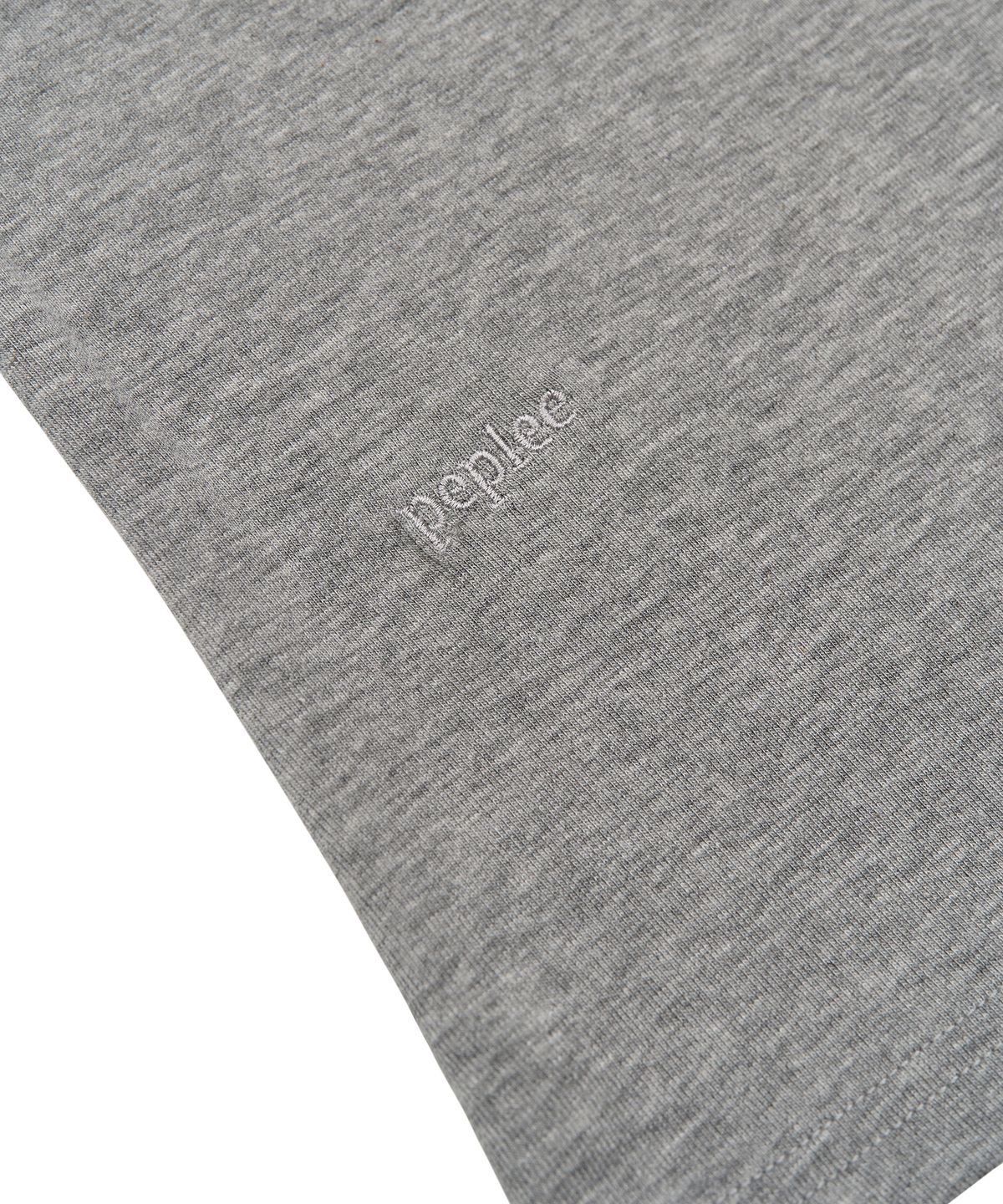 페플리(PEPLEE) Button Cap Sleeve Collar Tee (Grey)