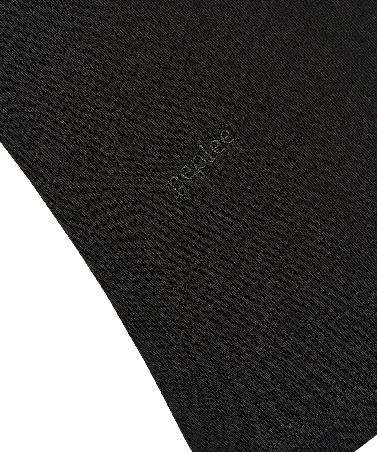 페플리(PEPLEE) Button Cap Sleeve Collar Tee (Black)