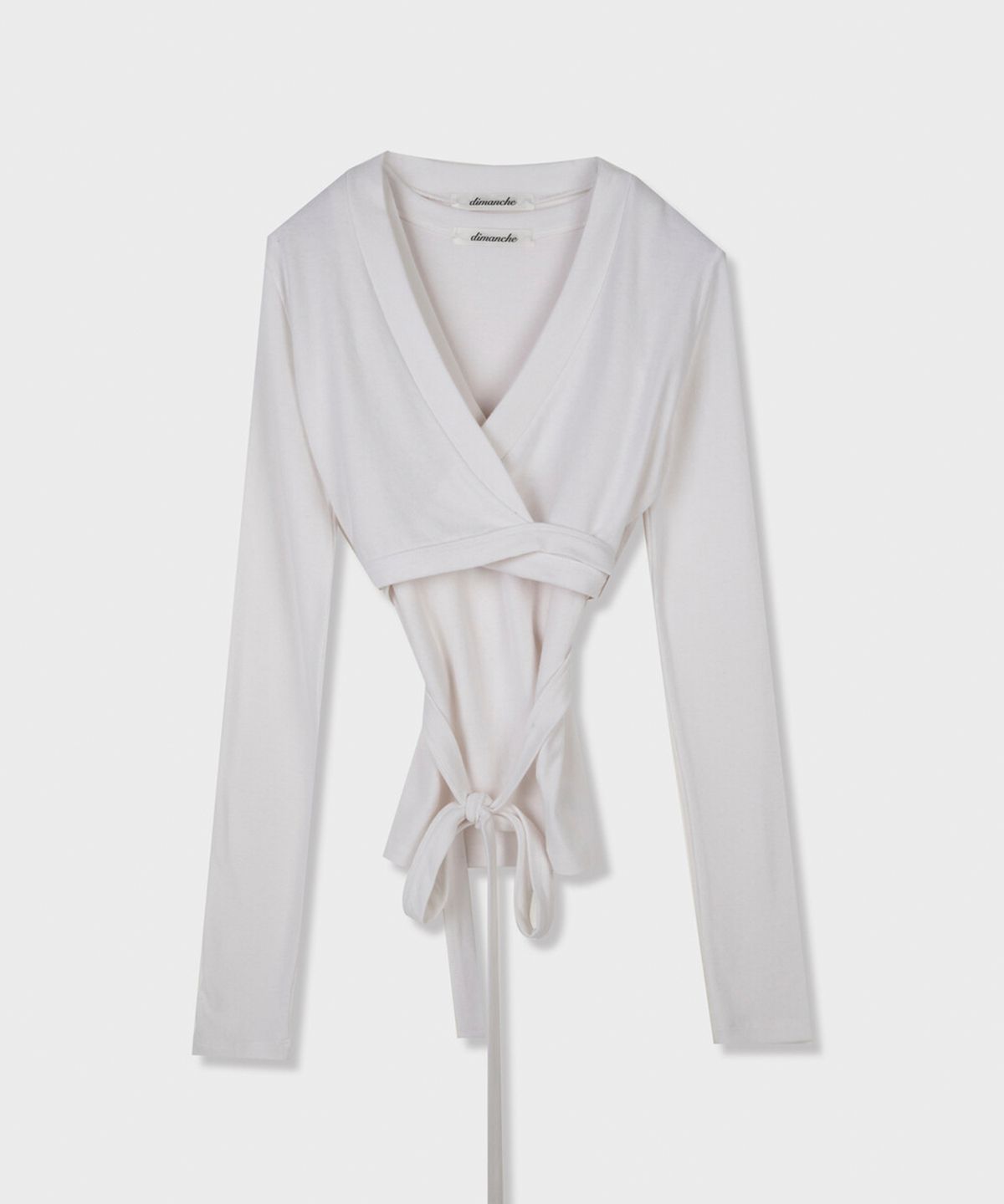 디망쉬(DIMANCHE) wrap cardigan setup (white)