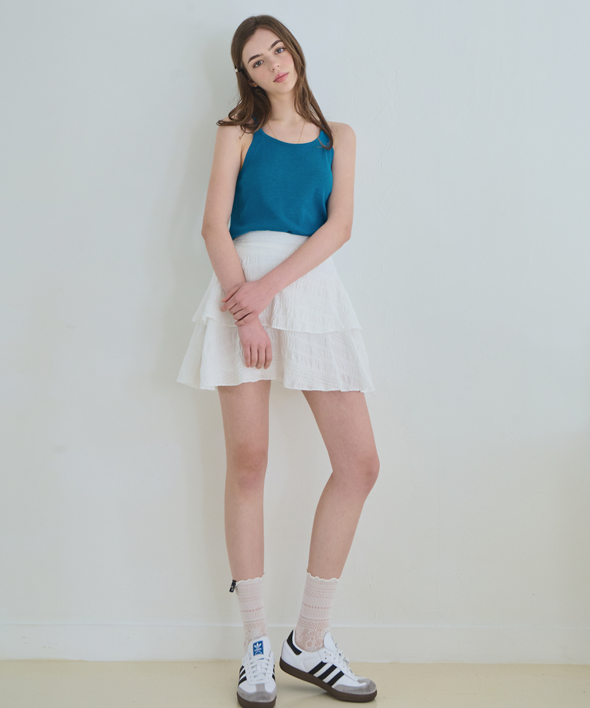 슬로우롤리(SLOWLOLLI) Boat-neck knit sleeveles_5 Colors