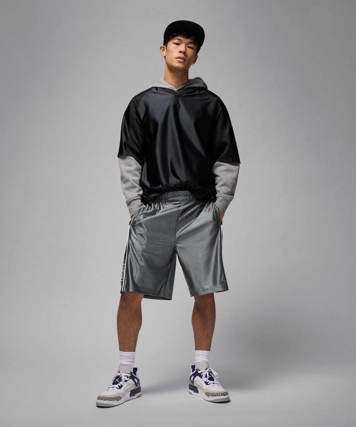 나이키(NIKE) 조던 브루클린 캣 스크래치 쇼츠 M - 아이언 그레이:블랙:아이언 그레이 / HV0560-068