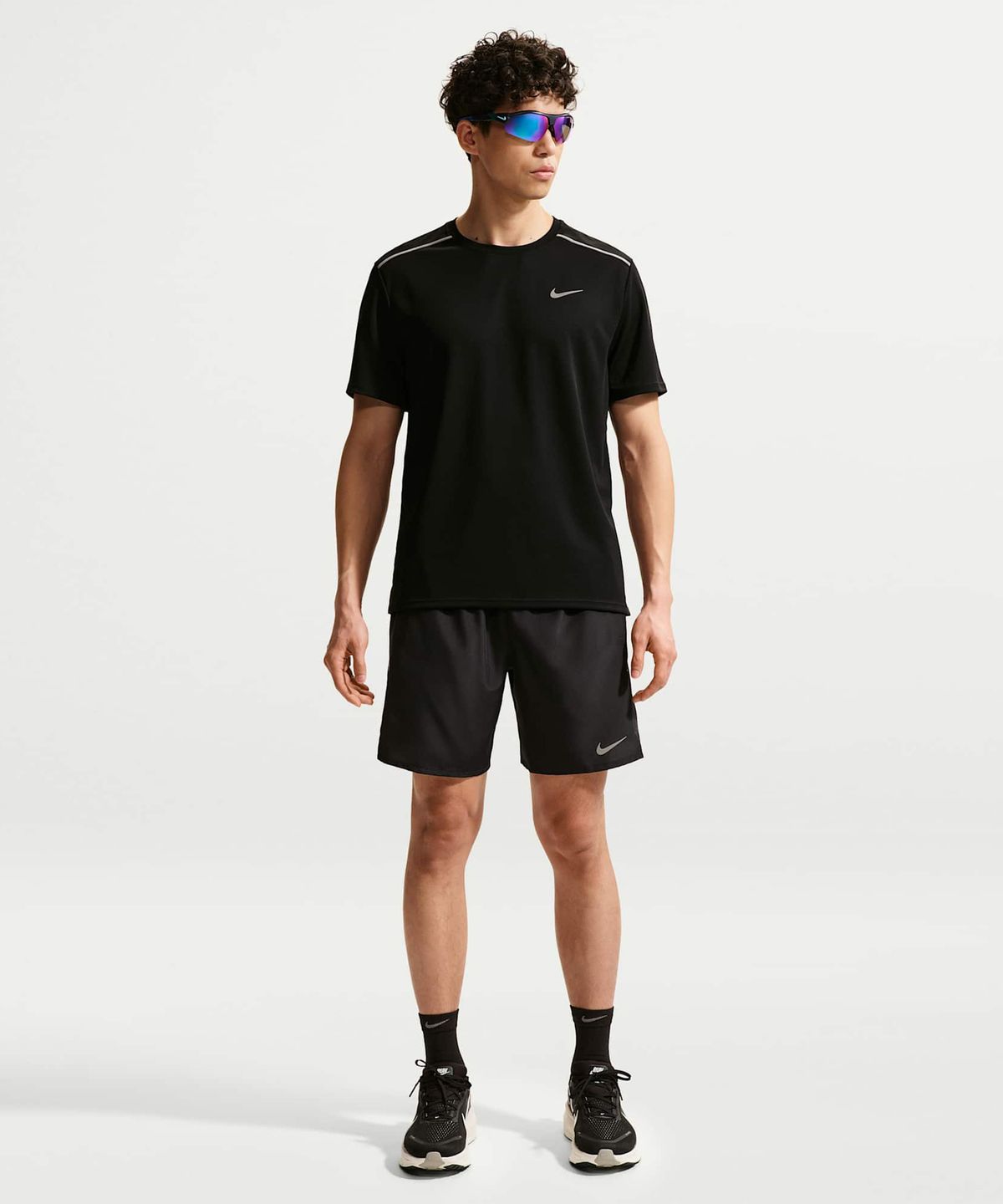 나이키(NIKE) 마일러 드라이 핏 UV 차단 반소매 러닝 탑 M - 블랙 / IF2083-010