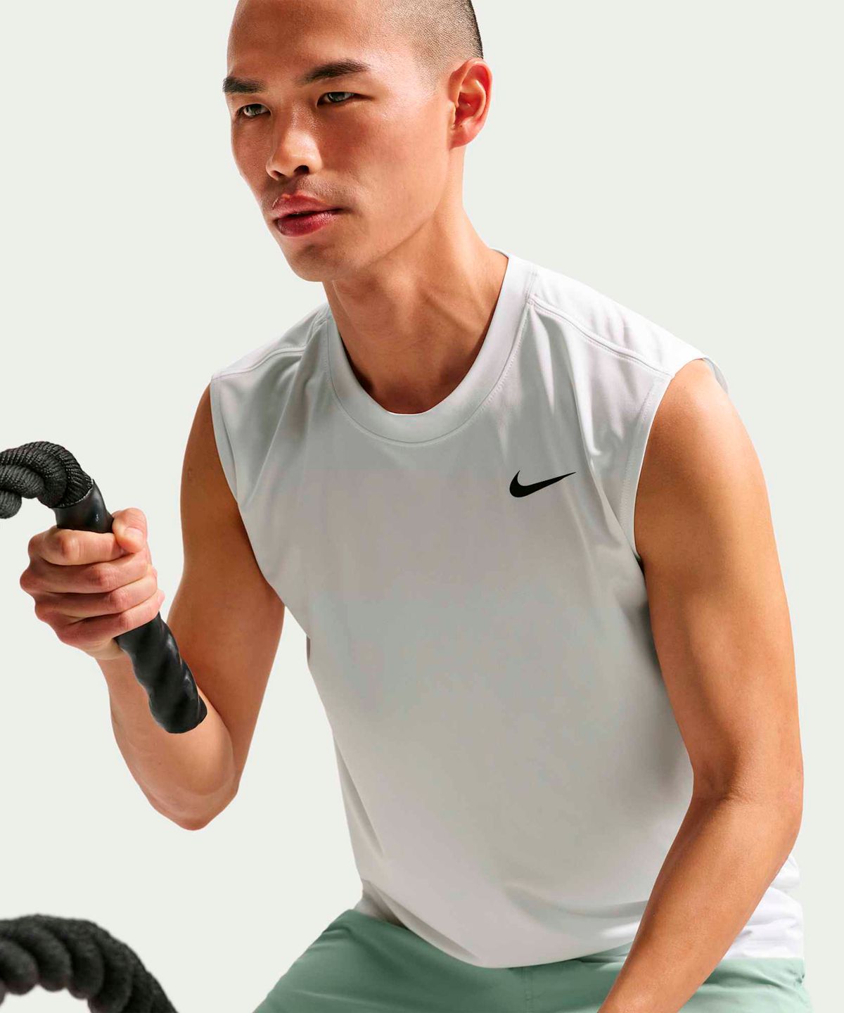 나이키(NIKE) 드라이 핏 민소매 트레이닝 탑 M - 화이트:블랙 / IO1430-100