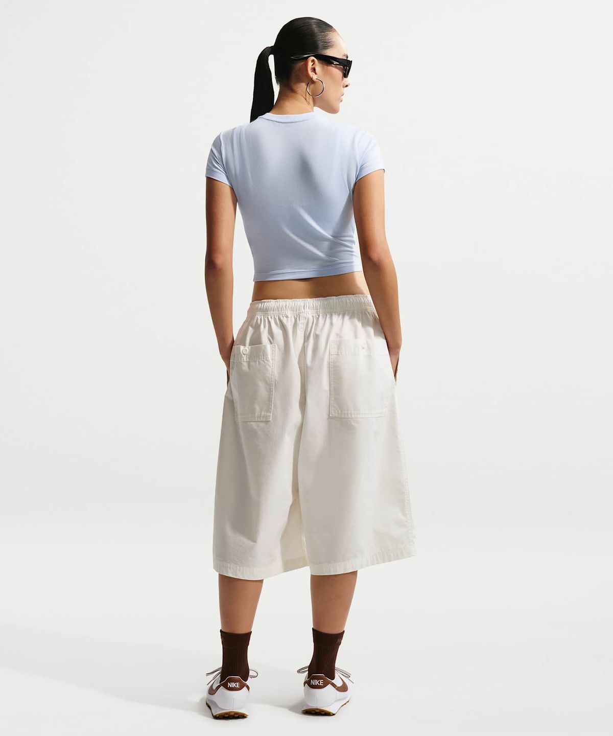 나이키(NIKE) 스포츠웨어 칠 니트 크롭 티셔츠 W - 하이드로젠 블루:세일 / HF9539-407