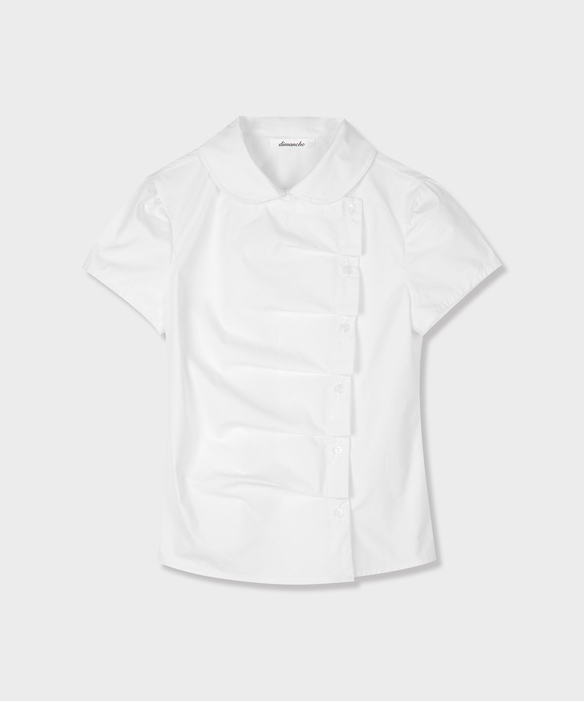 디망쉬(DIMANCHE) Pleated Blouse (white)