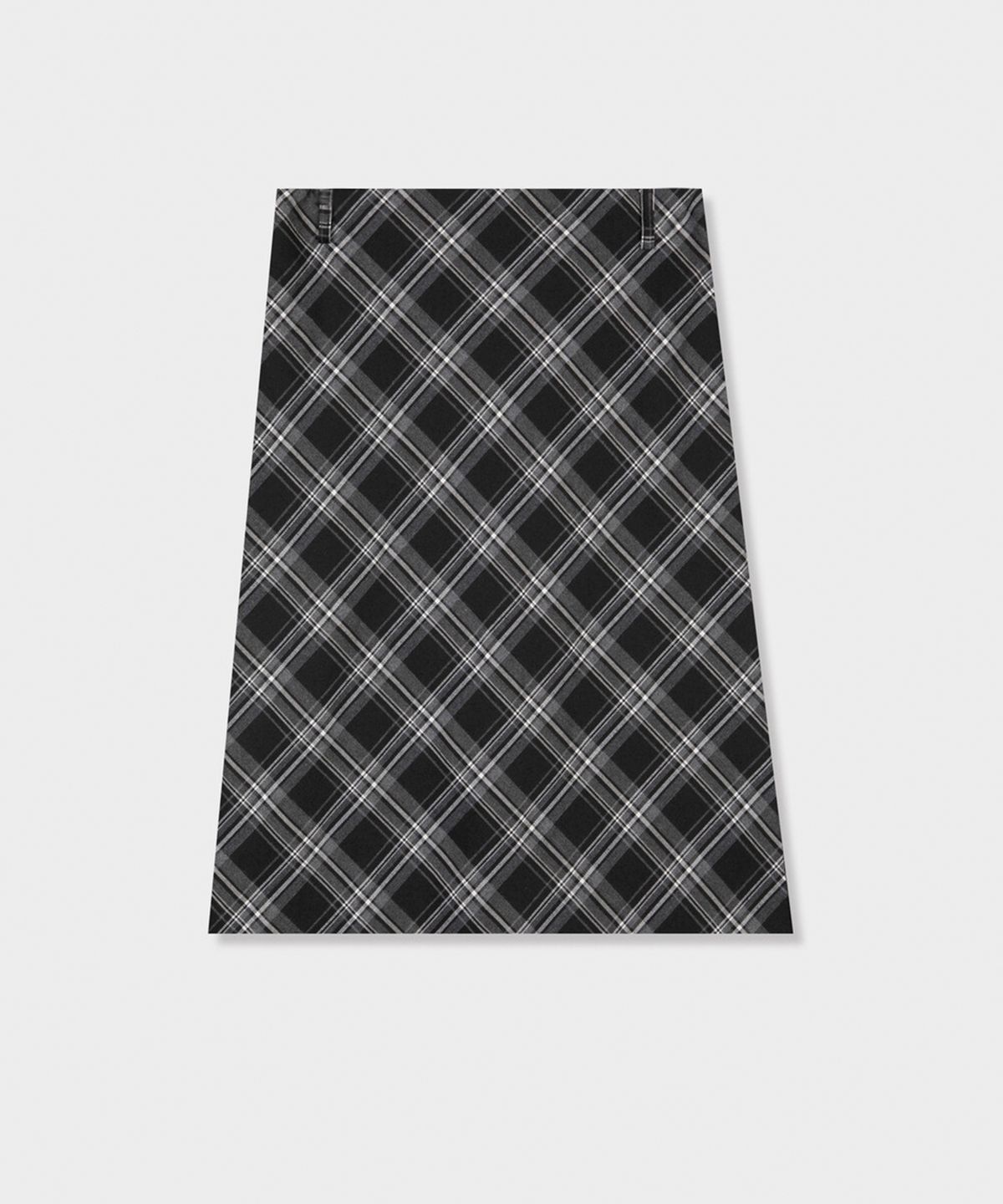 디망쉬(DIMANCHE) Check Midi Skirt (black/white)