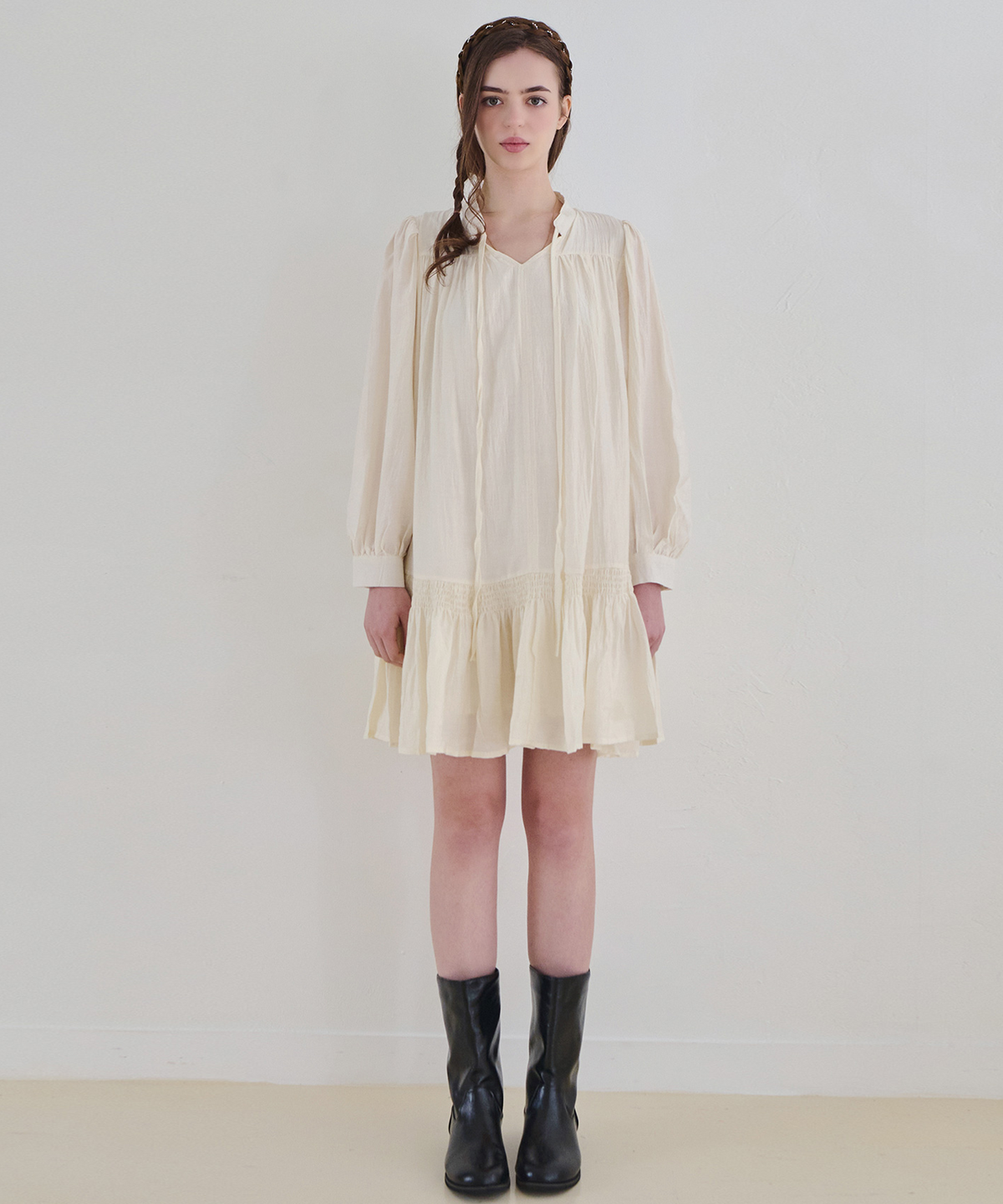 슬로우롤리(SLOWLOLLI) May frill ethnic dress_2 Colors
