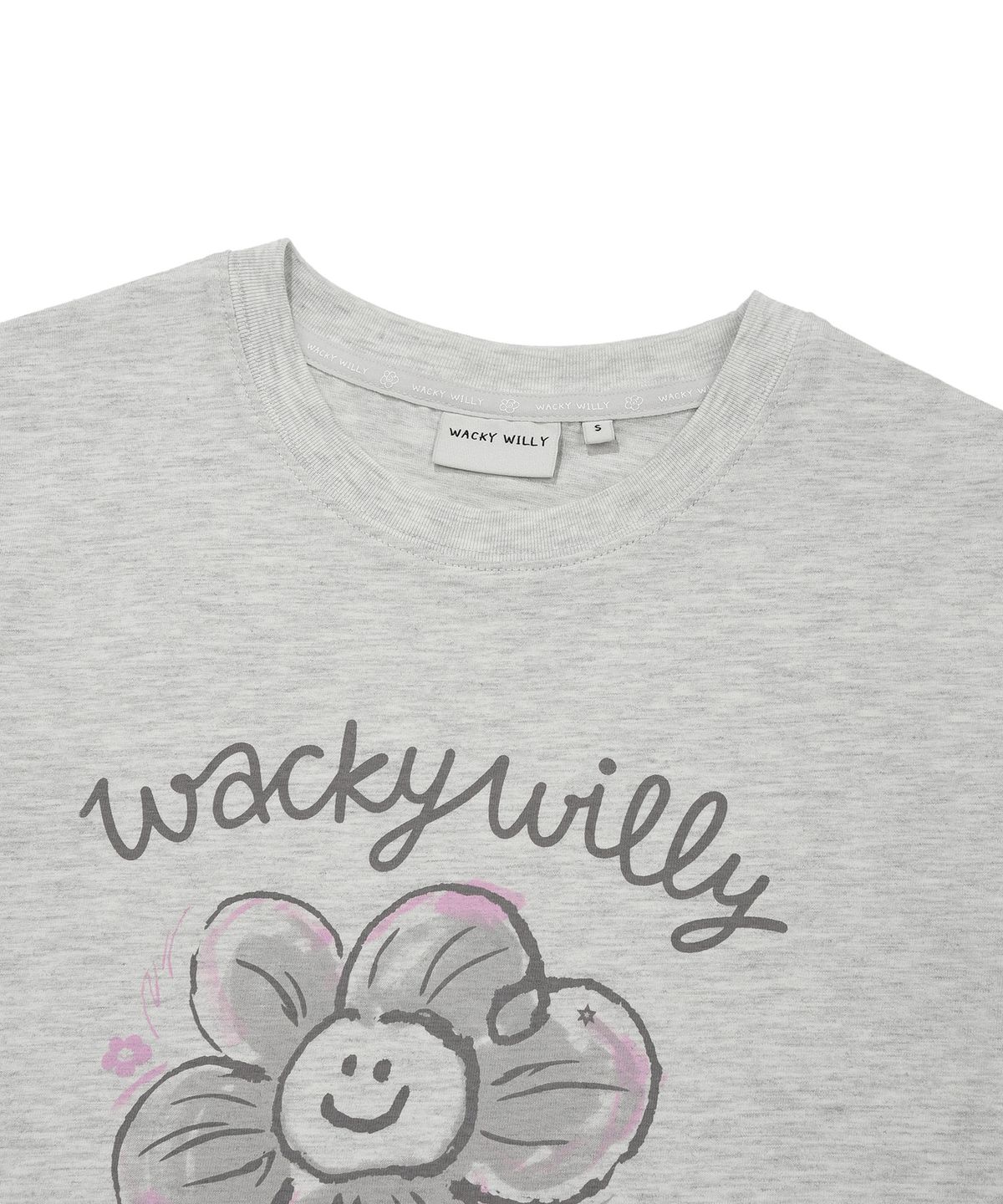 와키윌리(WACKY WILLY) [26SS] 우먼스 빅릴리 그래픽 반팔 티셔츠 라이트 그레이