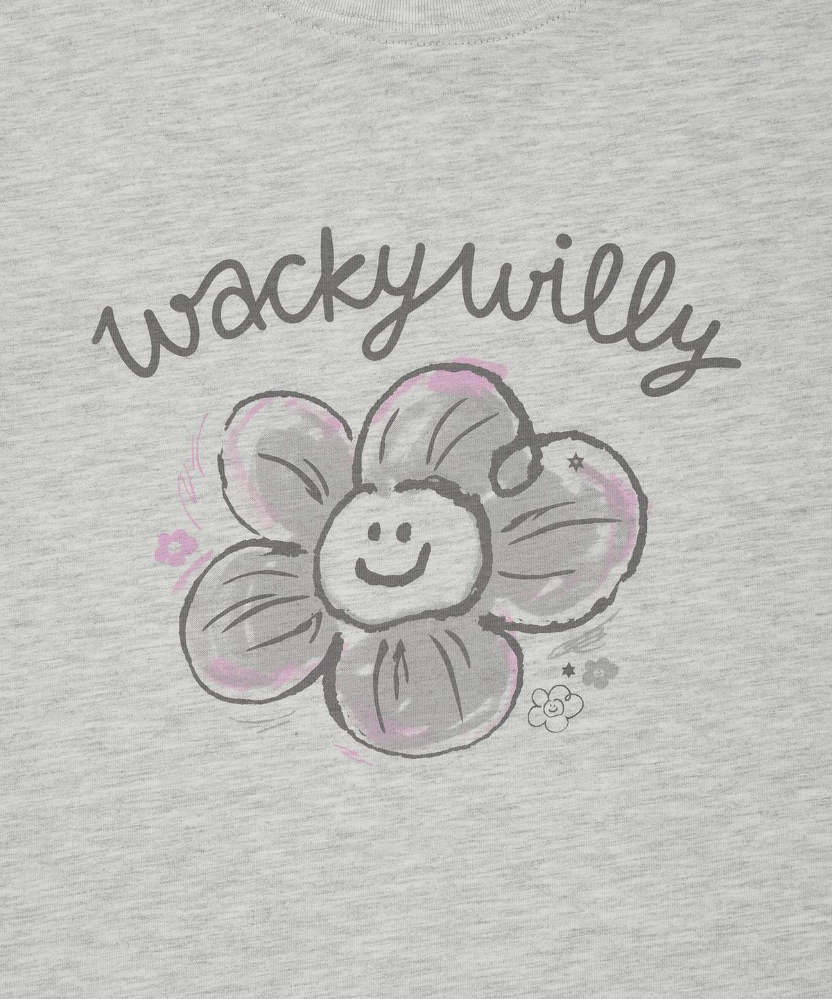 와키윌리(WACKY WILLY) [26SS] 우먼스 빅릴리 그래픽 반팔 티셔츠 라이트 그레이