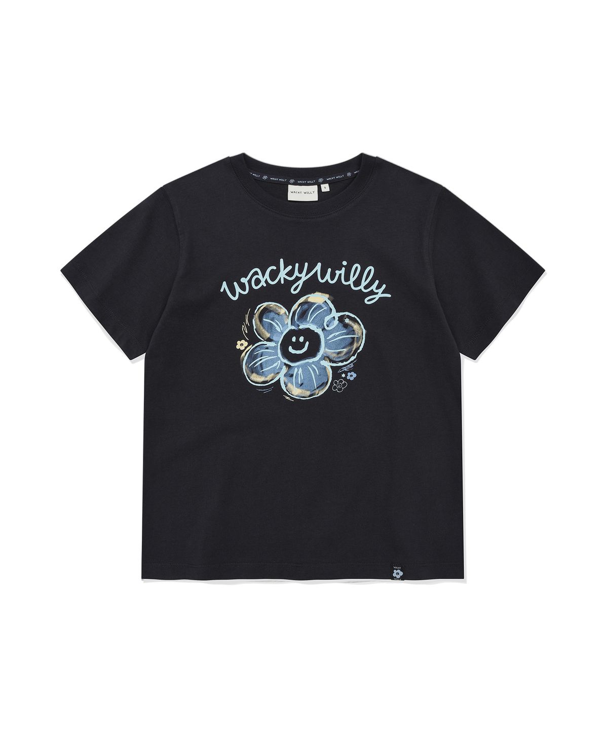 와키윌리(WACKY WILLY) [26SS] 우먼스 빅릴리 그래픽 반팔 티셔츠 네이비