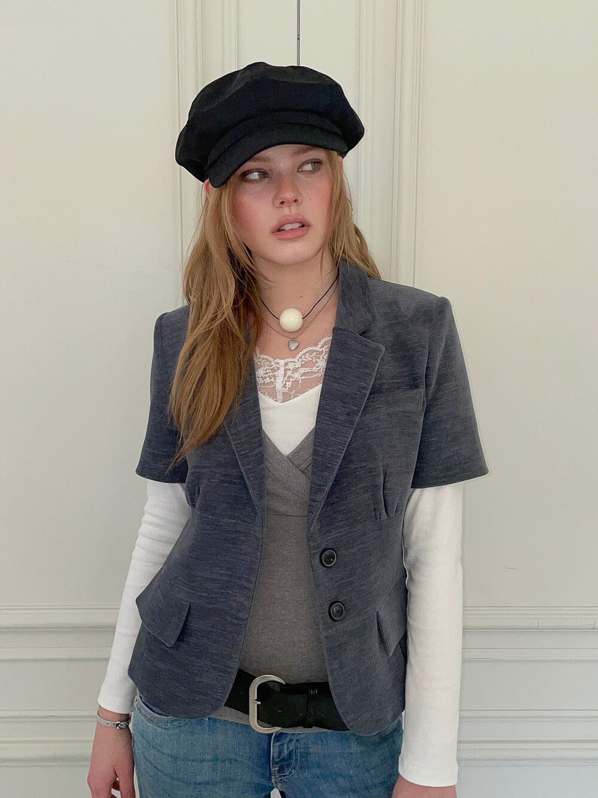 디망쉬(dimanche) Brooklyn Vintage Jacket (navy)