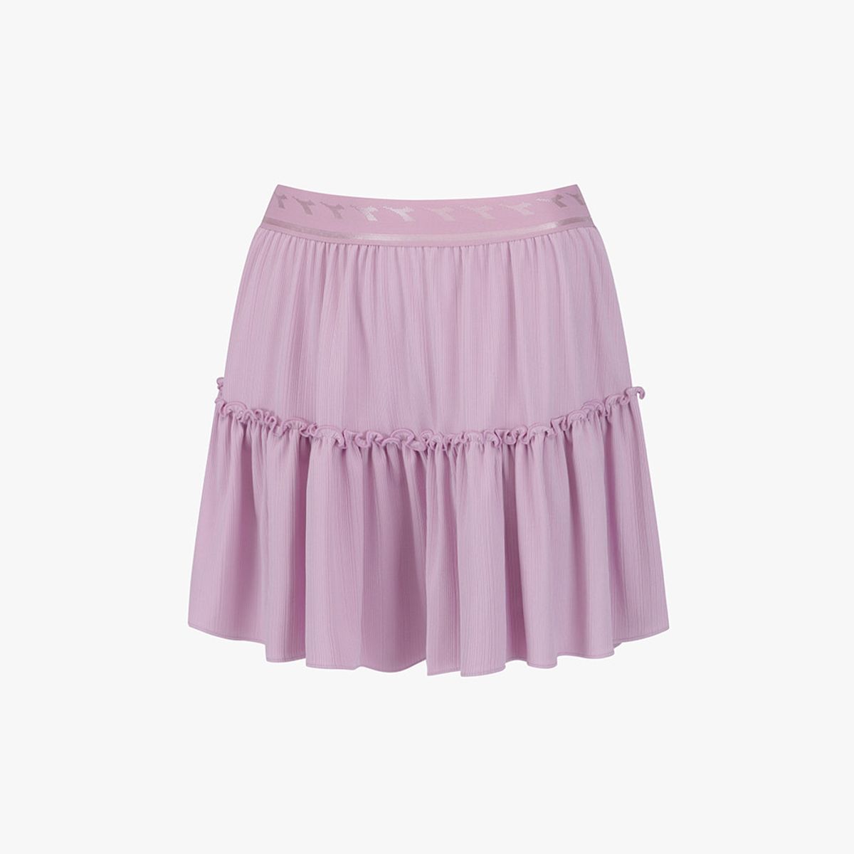 디아도라(diadora) 시어 골지 셔링 스커트 VIOLET