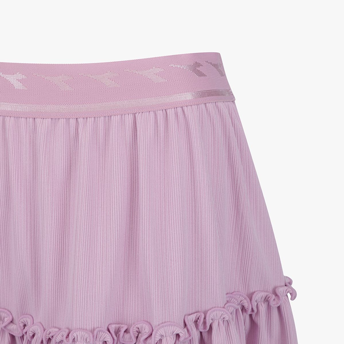 디아도라(diadora) 시어 골지 셔링 스커트 VIOLET