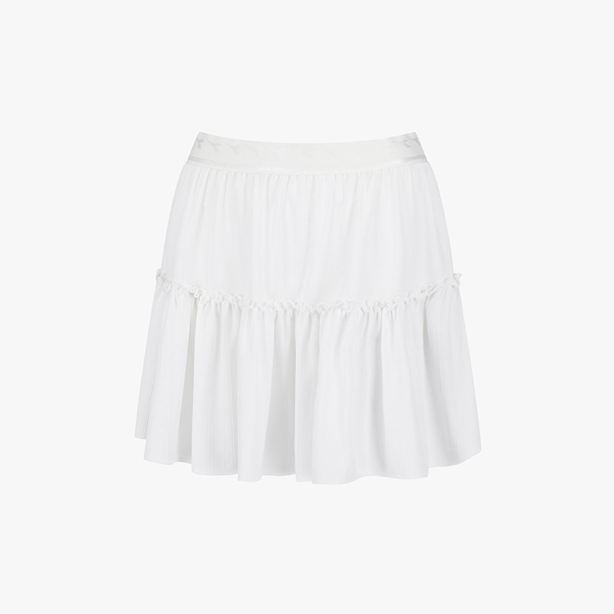 디아도라(diadora) 시어 골지 셔링 스커트 OFF WHITE