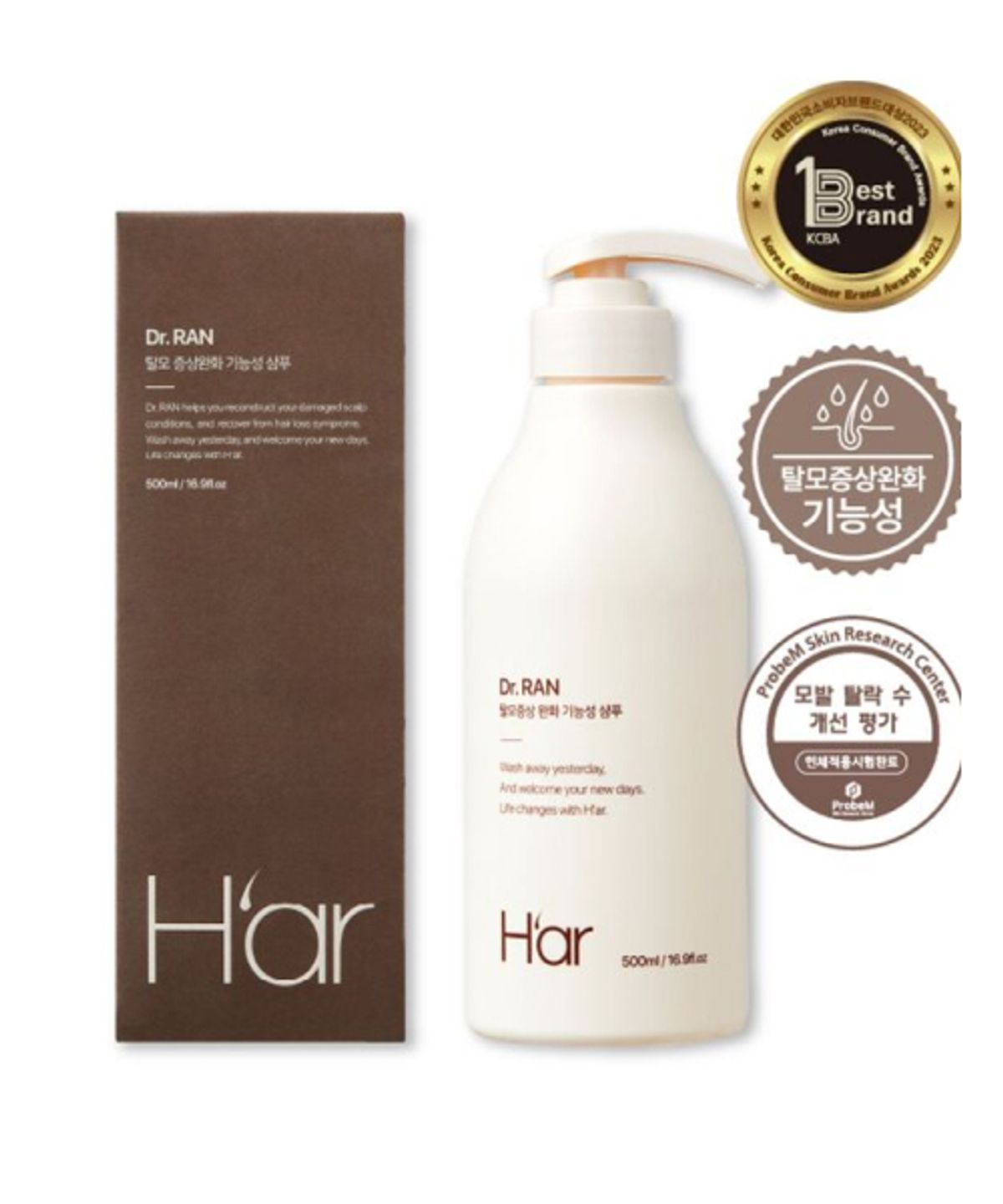 하아르(H'AR) [탈모증상완화] 닥터란 계란유래단백질 샴푸 500ml 2box