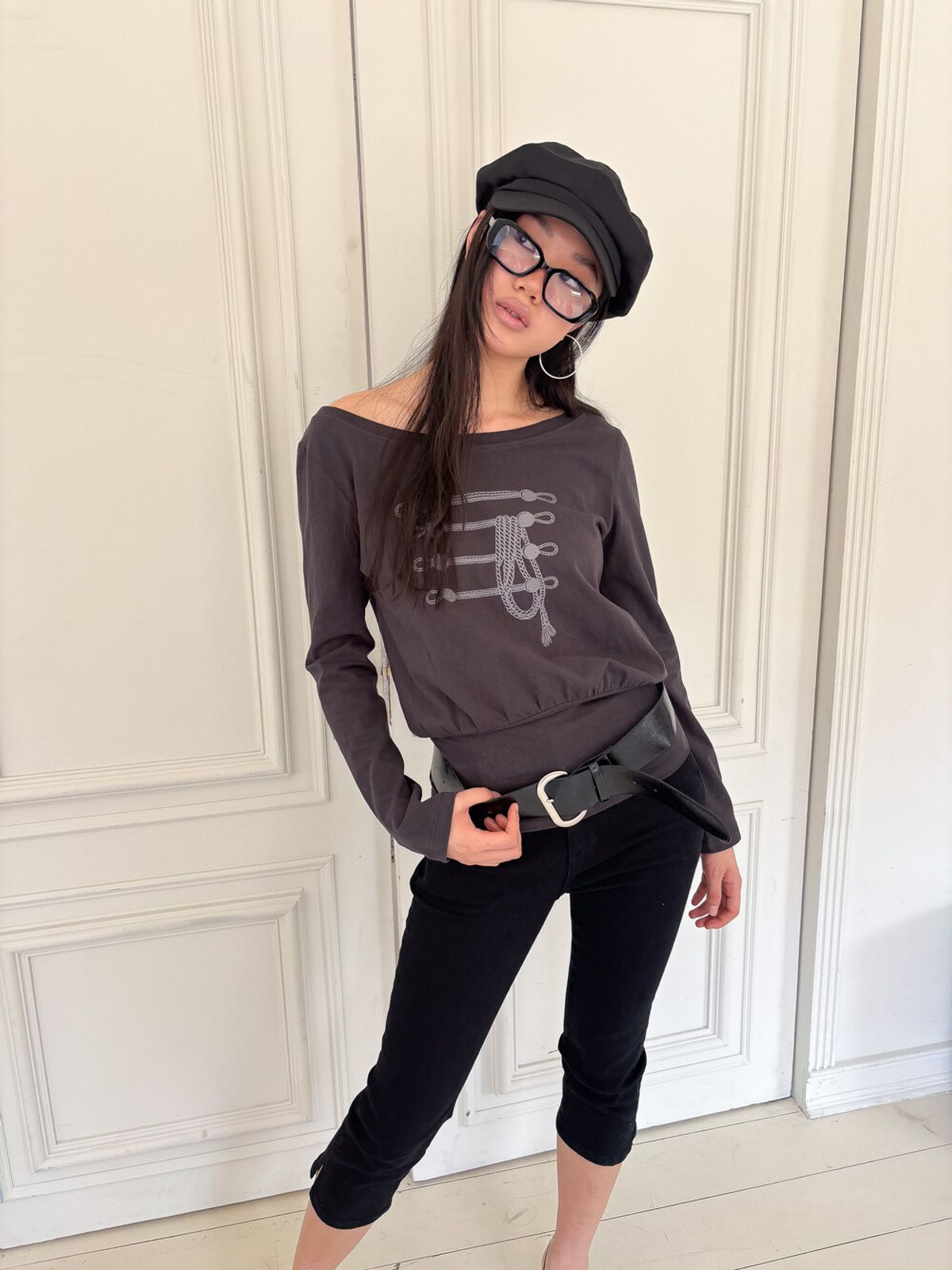 디망쉬(dimanche) Napoleon Top (vintage black)
