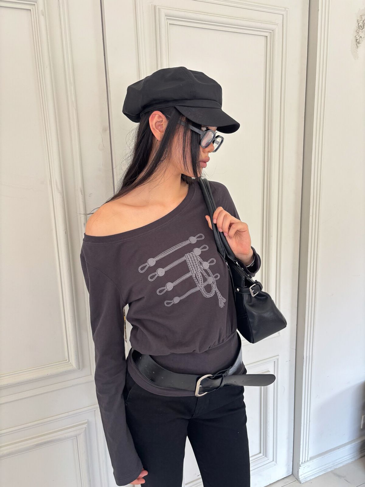 디망쉬(dimanche) Napoleon Top (vintage black)