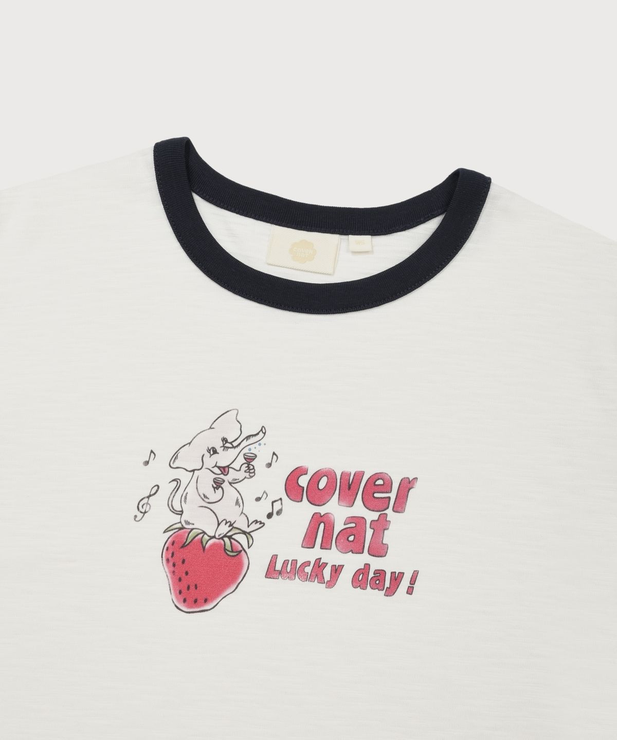 커버낫 우먼(COVERNAT WOMAN) 우먼 엘리펀트 그래픽 링거 티셔츠 오프 화이트