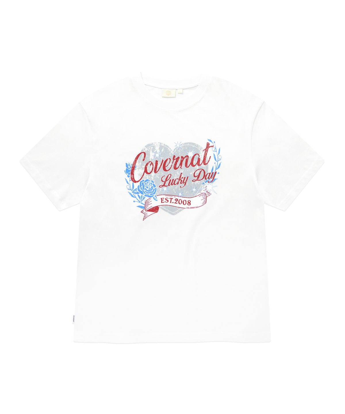 커버낫 우먼(COVERNAT WOMAN) 우먼 오버핏 빈티지 그래픽 티셔츠 오프 화이트