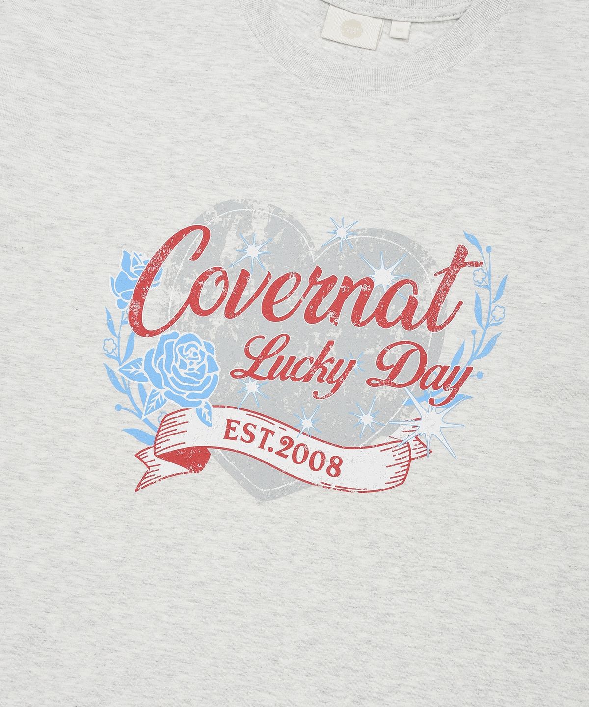 커버낫 우먼(COVERNAT WOMAN) 우먼 오버핏 빈티지 그래픽 티셔츠 헤더 그레이