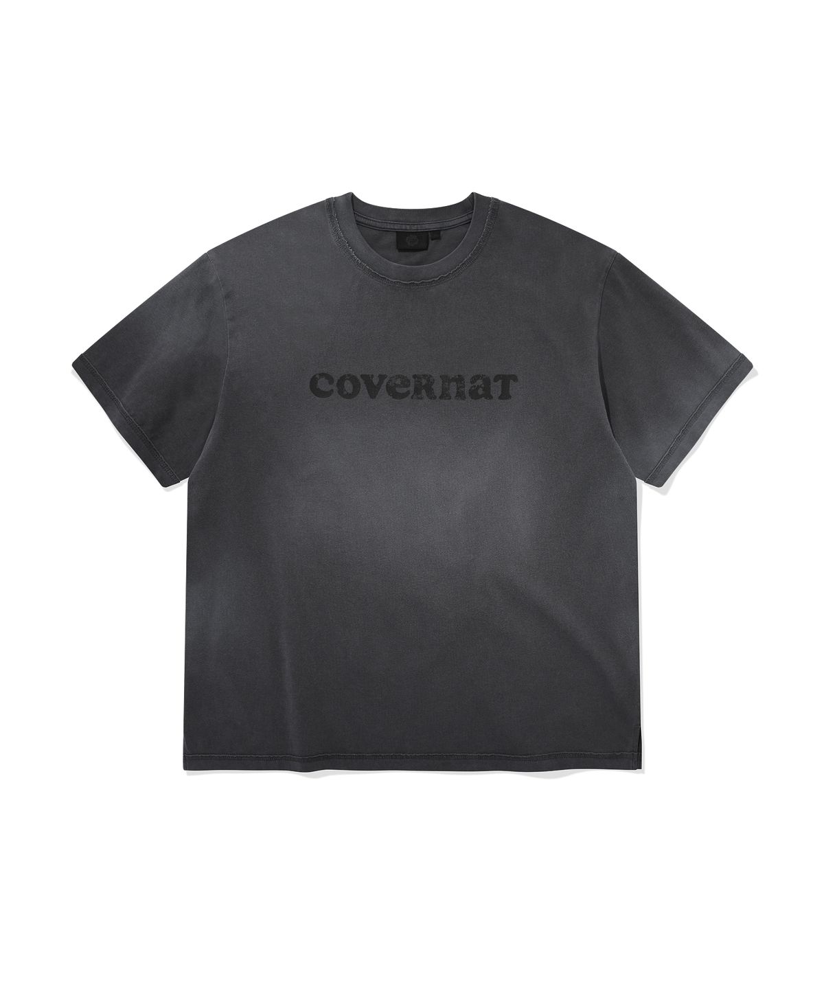 커버낫 우먼(COVERNAT WOMAN) 우먼 오버핏 피그먼트 쿠퍼로고 티셔츠 차콜