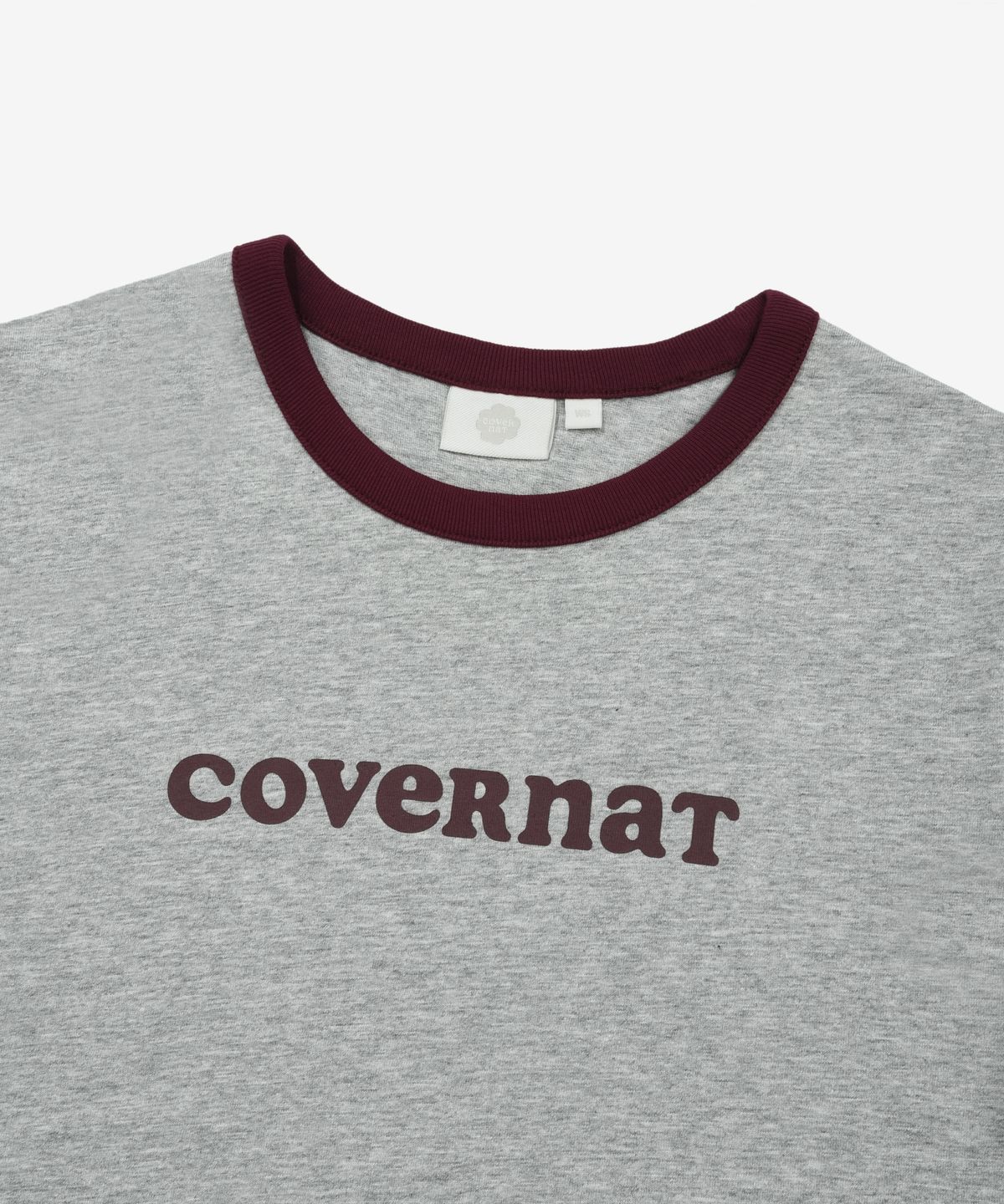 커버낫 우먼(COVERNAT WOMAN) 우먼 쿠퍼로고 링거 티셔츠 멜란지 그레이