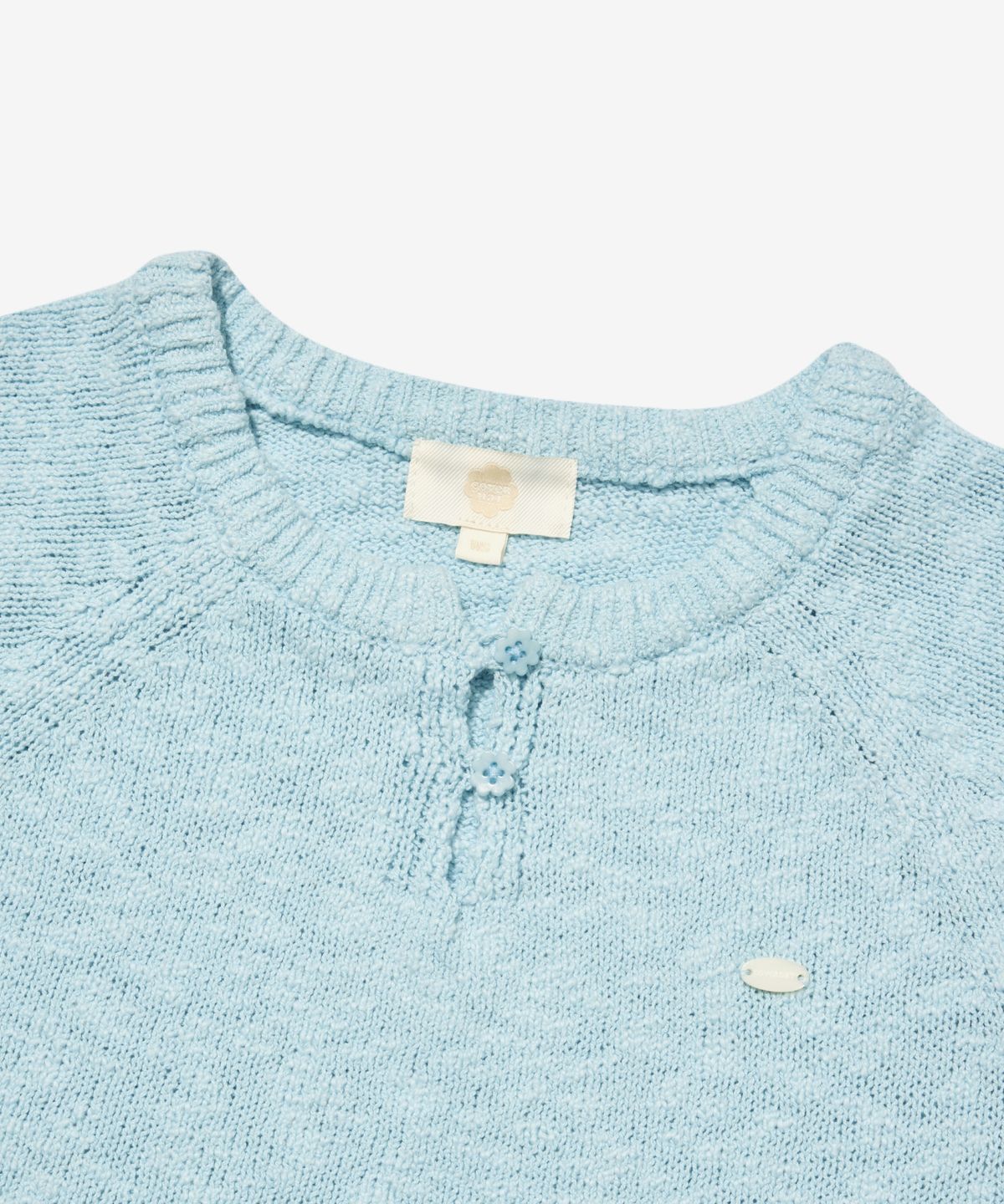 커버낫 우먼(COVERNAT WOMAN) 우먼 부클 라운드 하프 니트 스카이블루