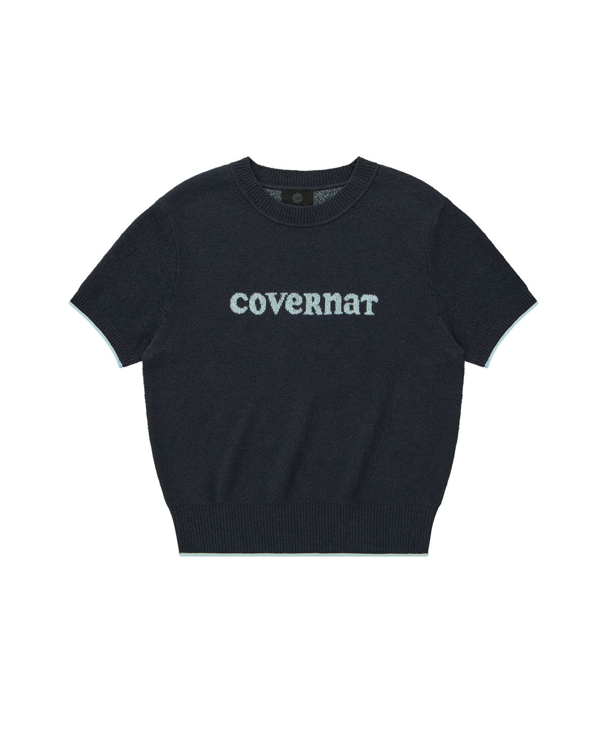 커버낫 우먼(COVERNAT WOMAN) 우먼 쿠퍼로고 하프 니트 네이비