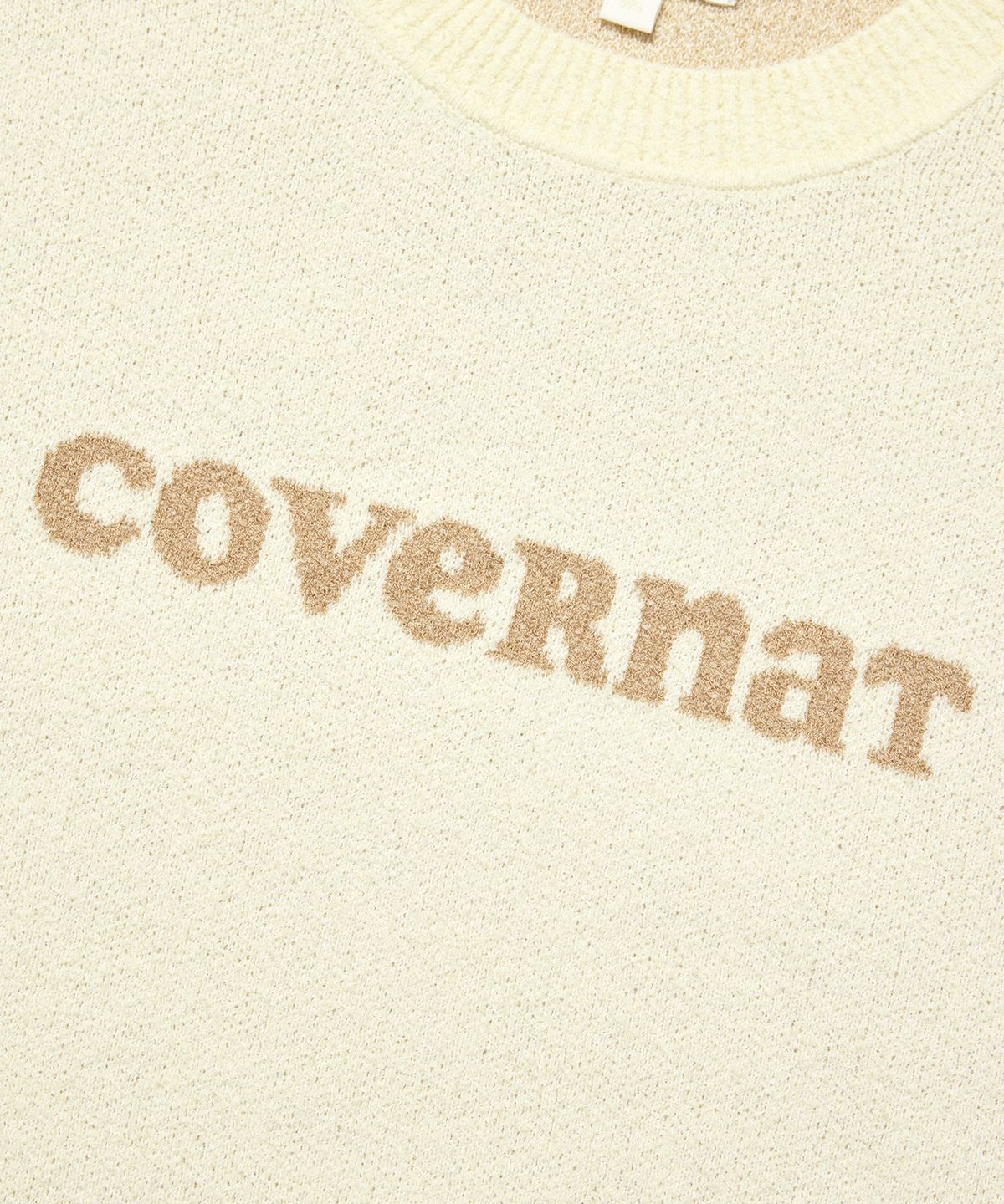 커버낫 우먼(COVERNAT WOMAN) 우먼 쿠퍼로고 하프 니트 아이보리