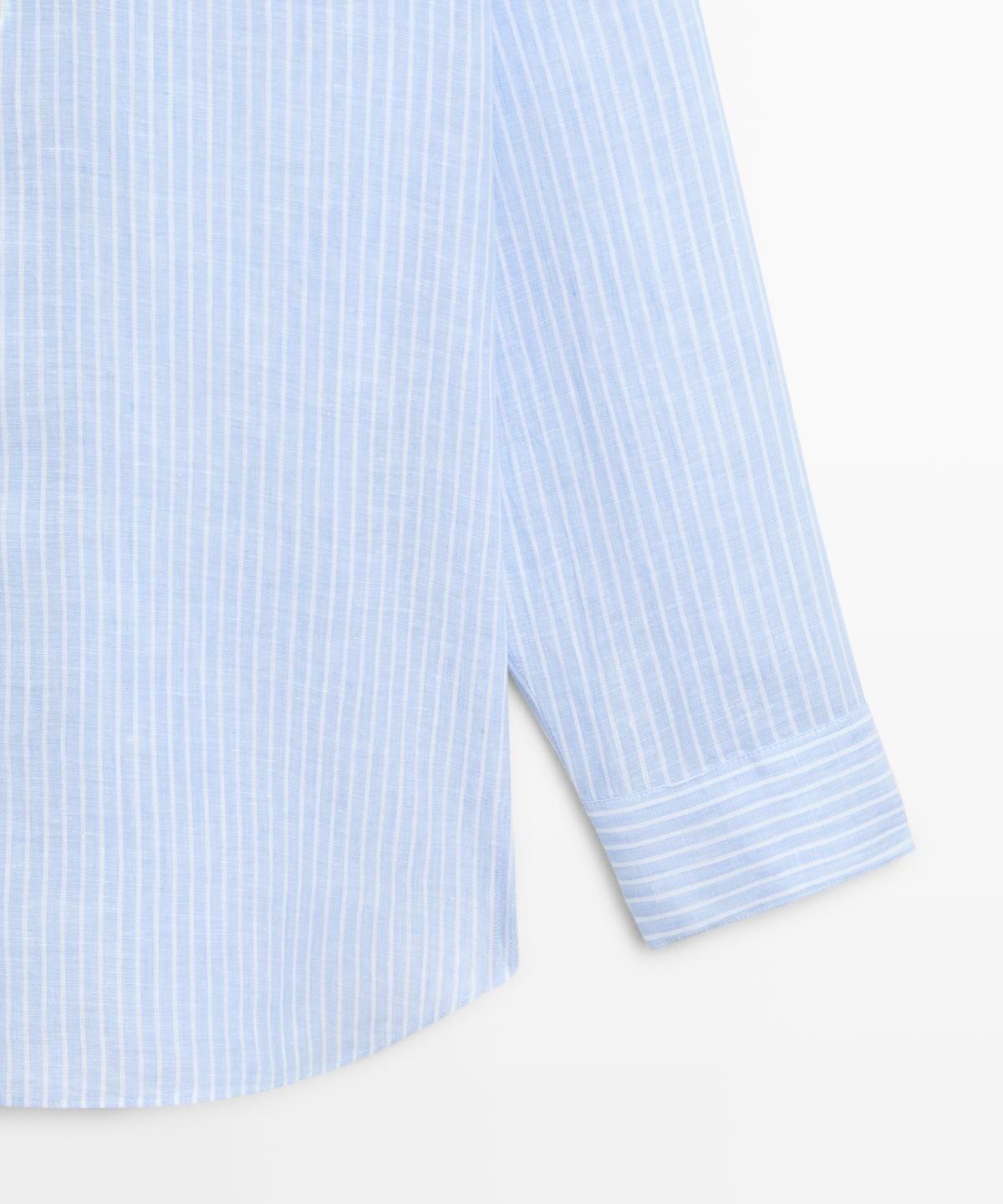 마시모두띠(MASSIMO DUTTI) 100% 린넨 스트라이프 플루이드 셔츠
