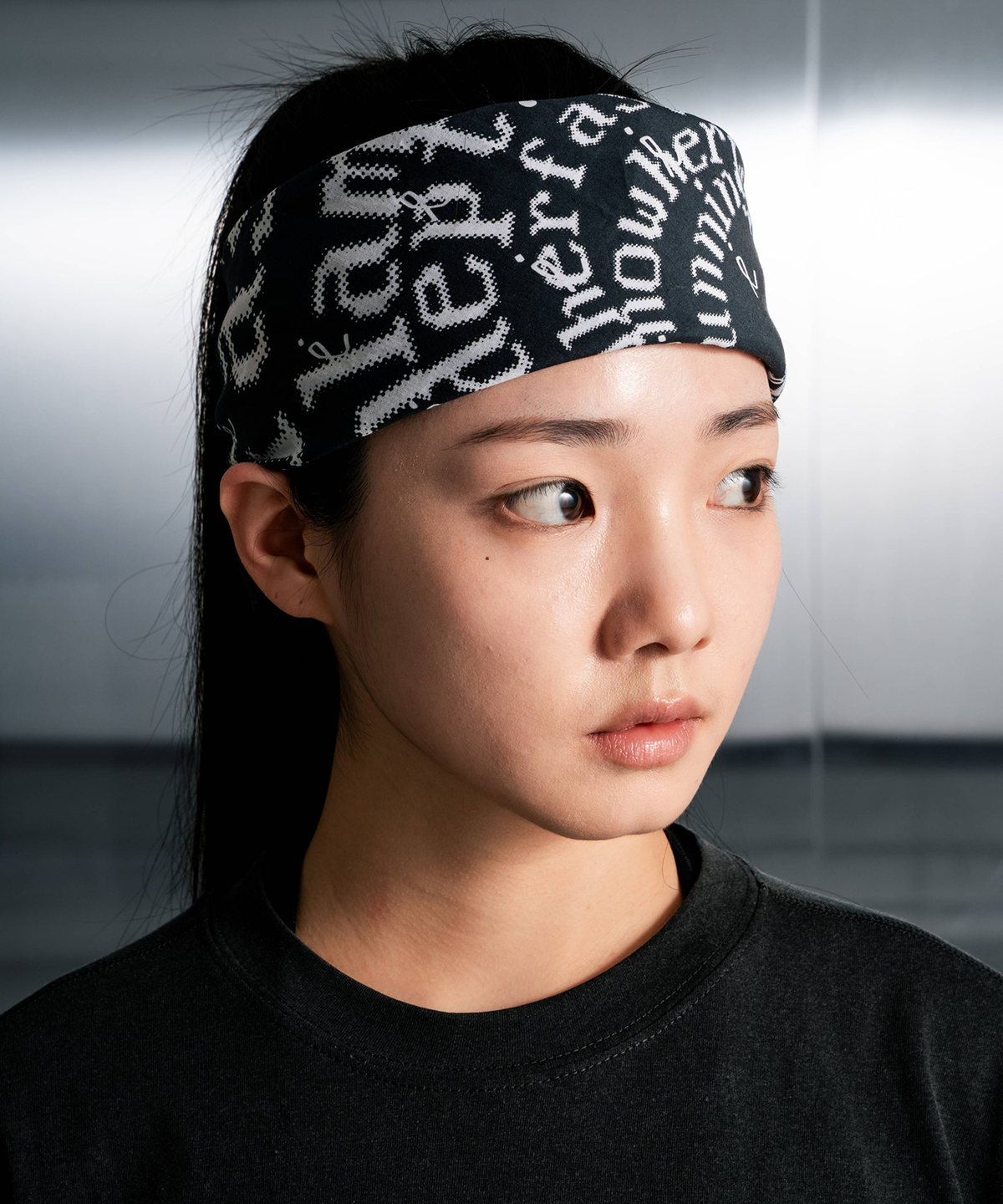 레인레임(LAINLAME) 공용 러닝 빅사이즈 반다나 차콜