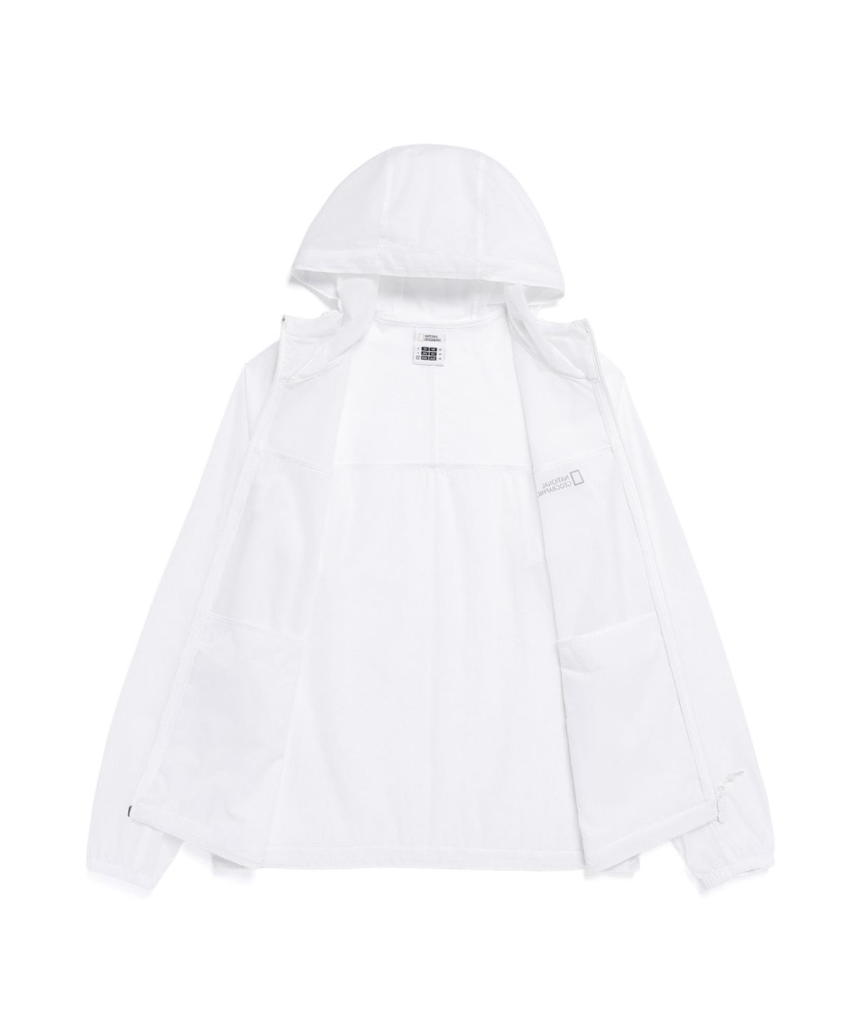 내셔널지오그래픽(NATIONALGEOGRAPHIC) N262UJP911 라이트팩 후드 풀집업 바람막이 WHITE
