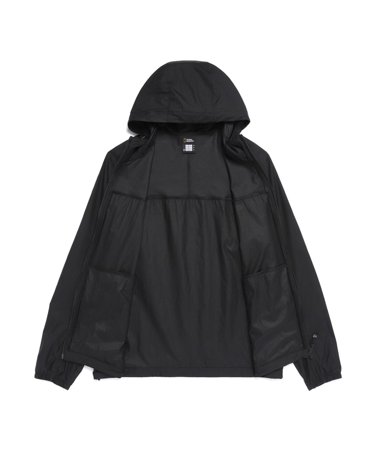 내셔널지오그래픽(NATIONALGEOGRAPHIC) N262UJP911 라이트팩 후드 풀집업 바람막이 BLACK