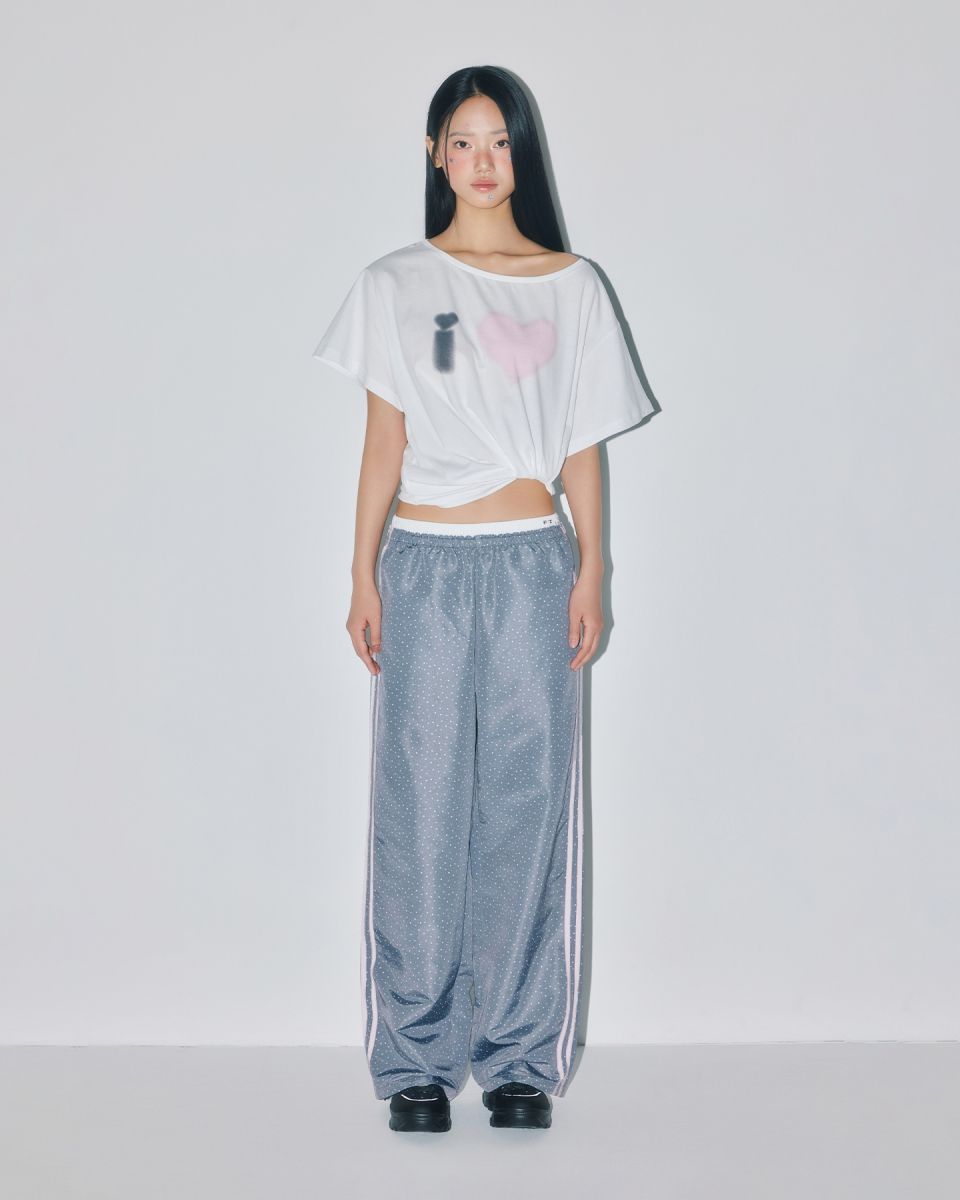 [YOUHEEXOTZ] STAR PATTERN LAYERED BANDING TRACK PANTS_GREY source detail 23