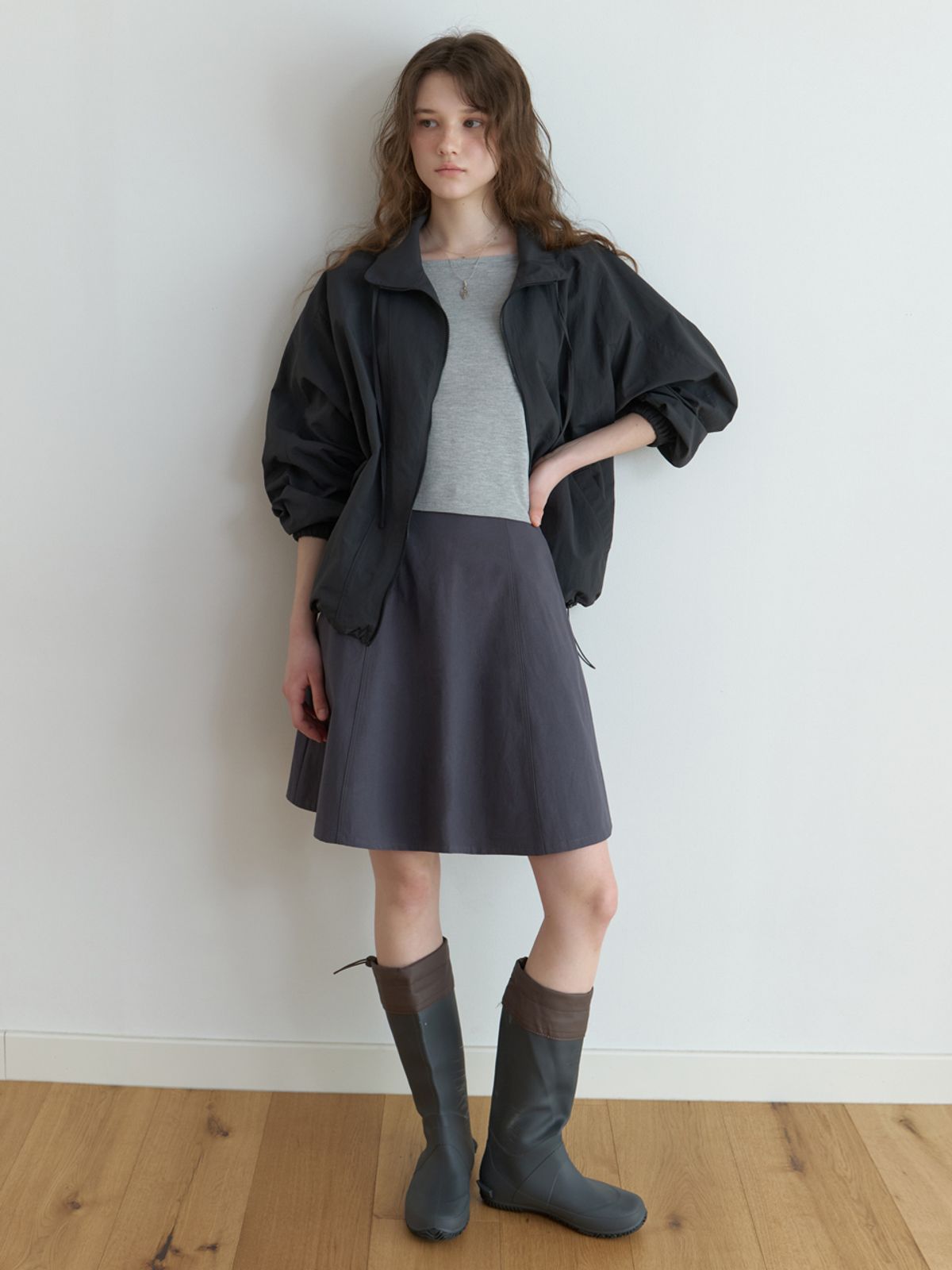 더미튼(THEMITTEN) Befor flare skirt (charcoal)