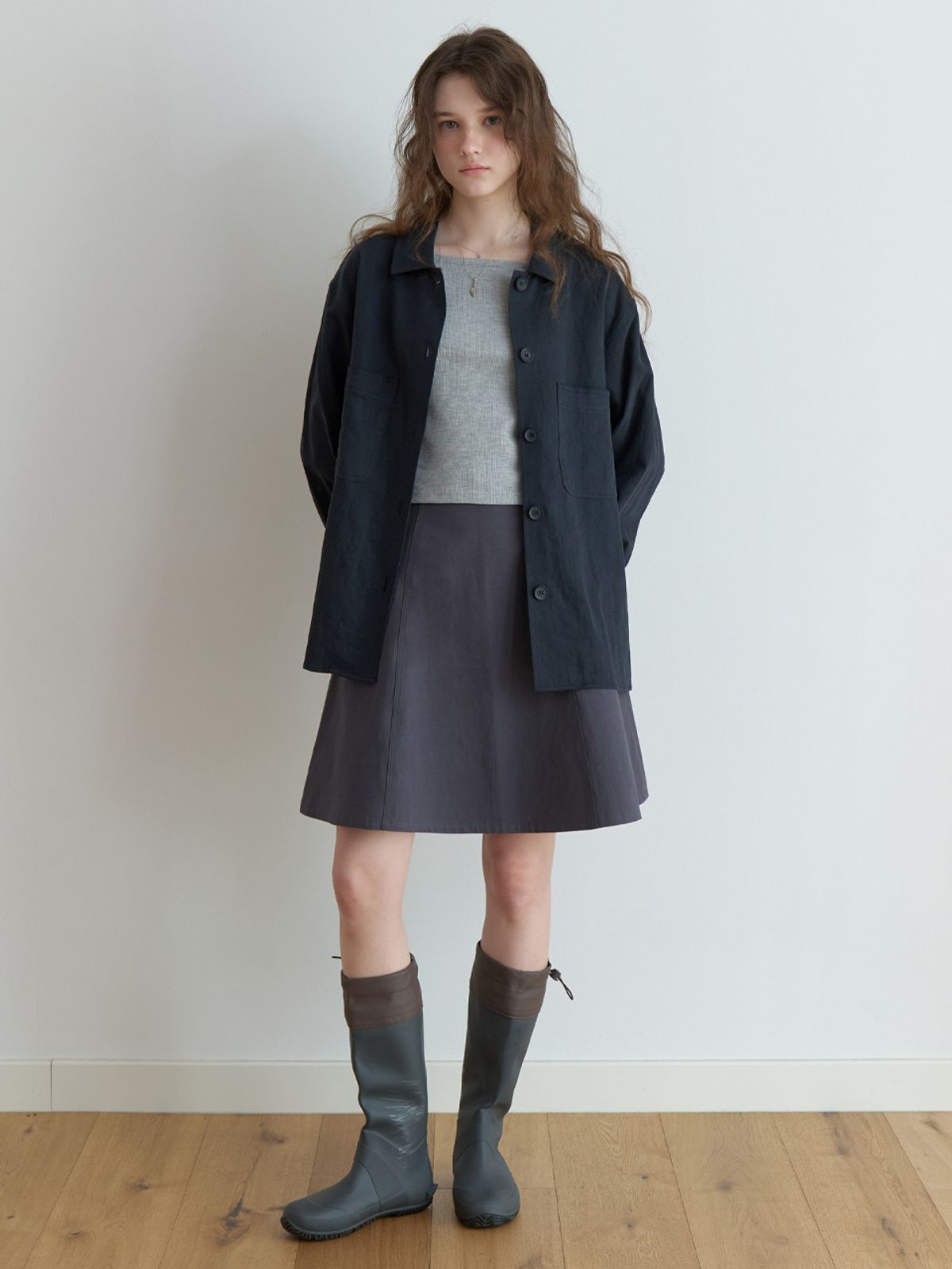 더미튼(THEMITTEN) Befor flare skirt (charcoal)