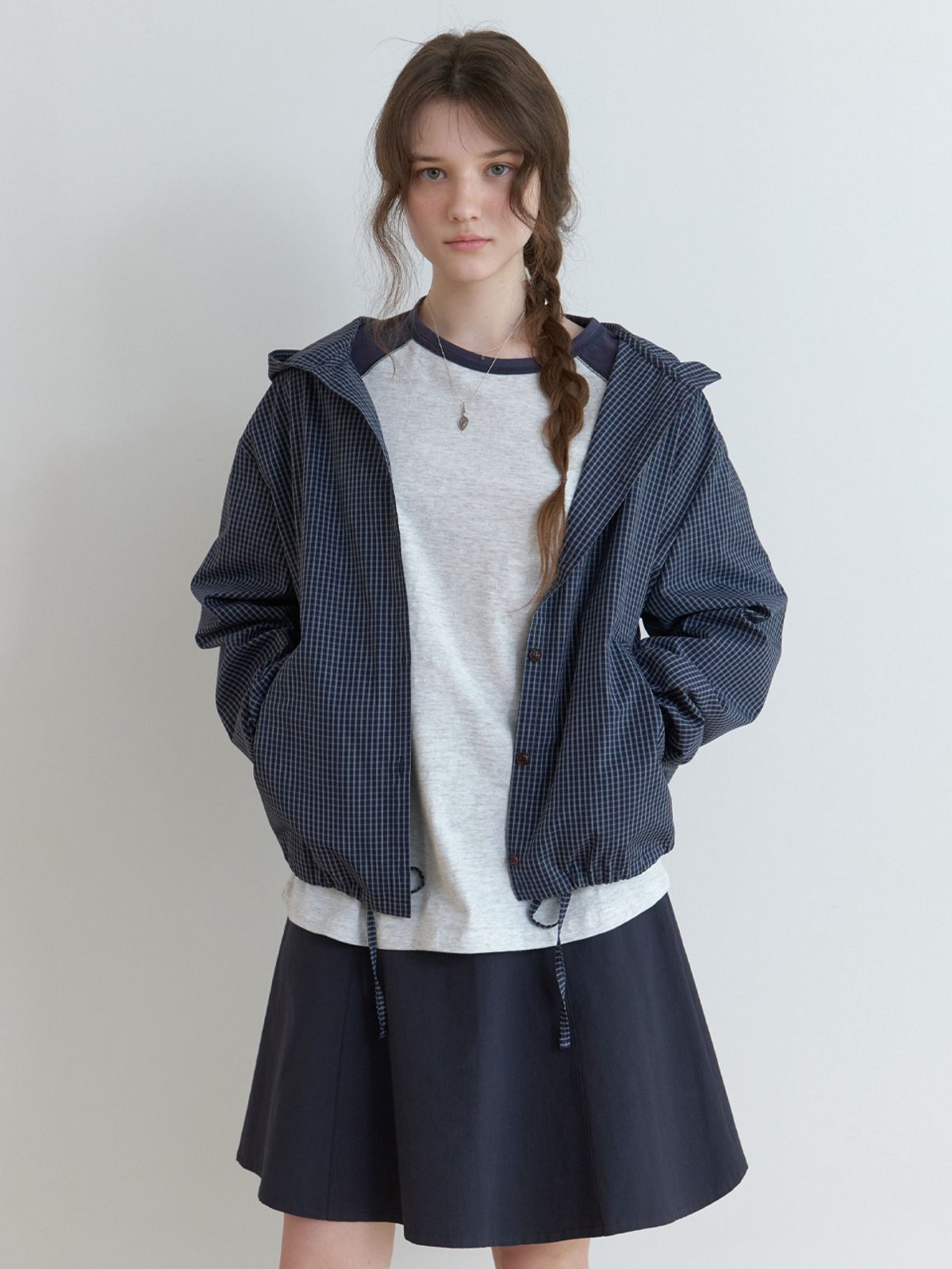 더미튼(THEMITTEN) Befor flare skirt (navy)