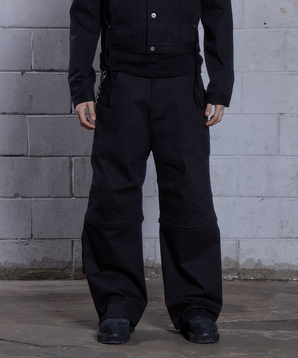 디오스피스(DAUSPICE) (DUC) 2Way ZipOff Biker Pants Black