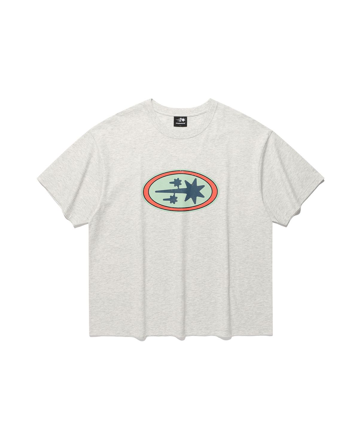 나이스고스트클럽(NICEGHOSTCLUB) OVAL 3STAR LOGO TEE_LIGHT GREY(NG2GMUT513A)