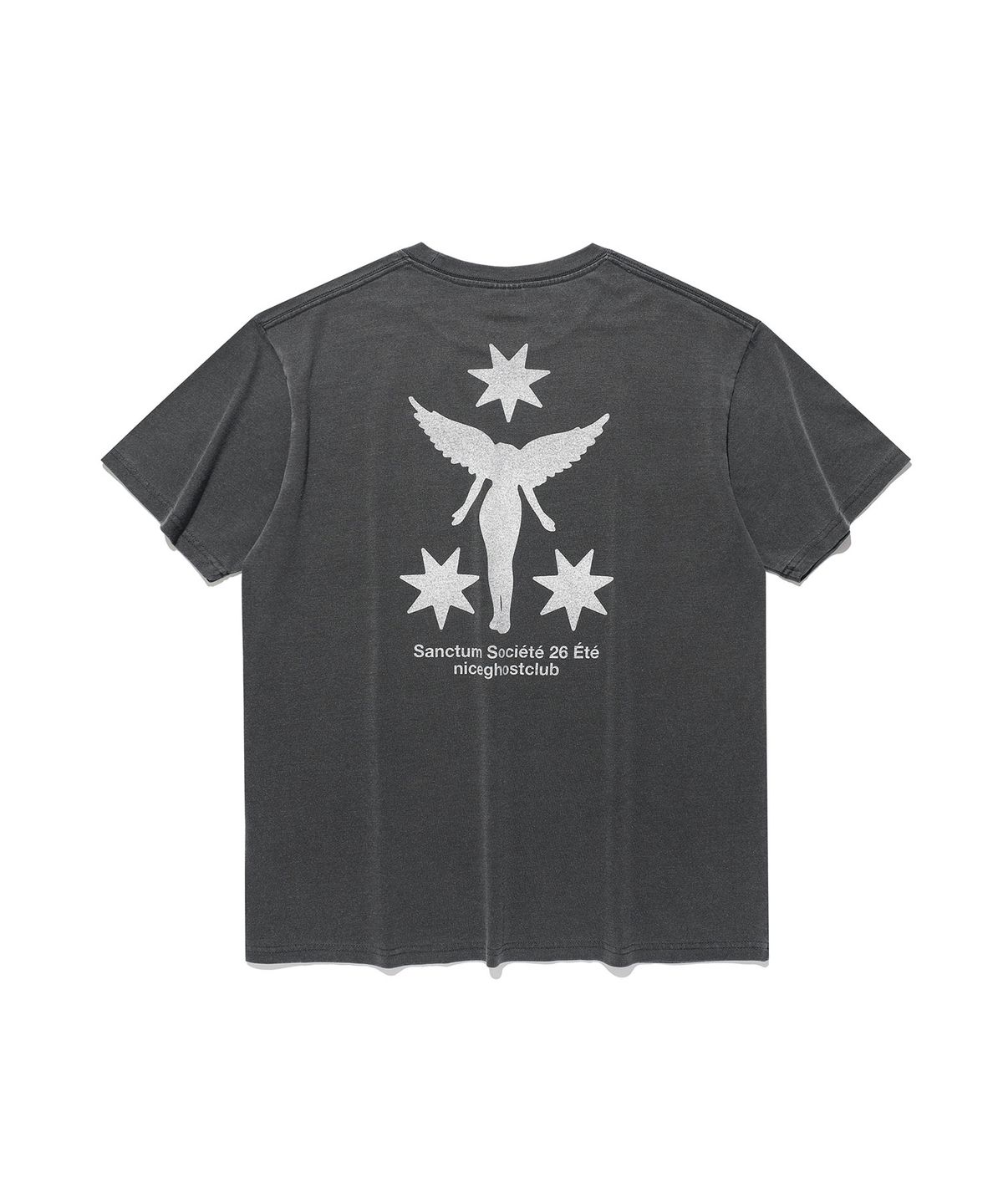 나이스고스트클럽(NICEGHOSTCLUB) SANCTUM SOCIETY PIGMENT DYED TEE_CHARCOAL(NG2GMUT518A)