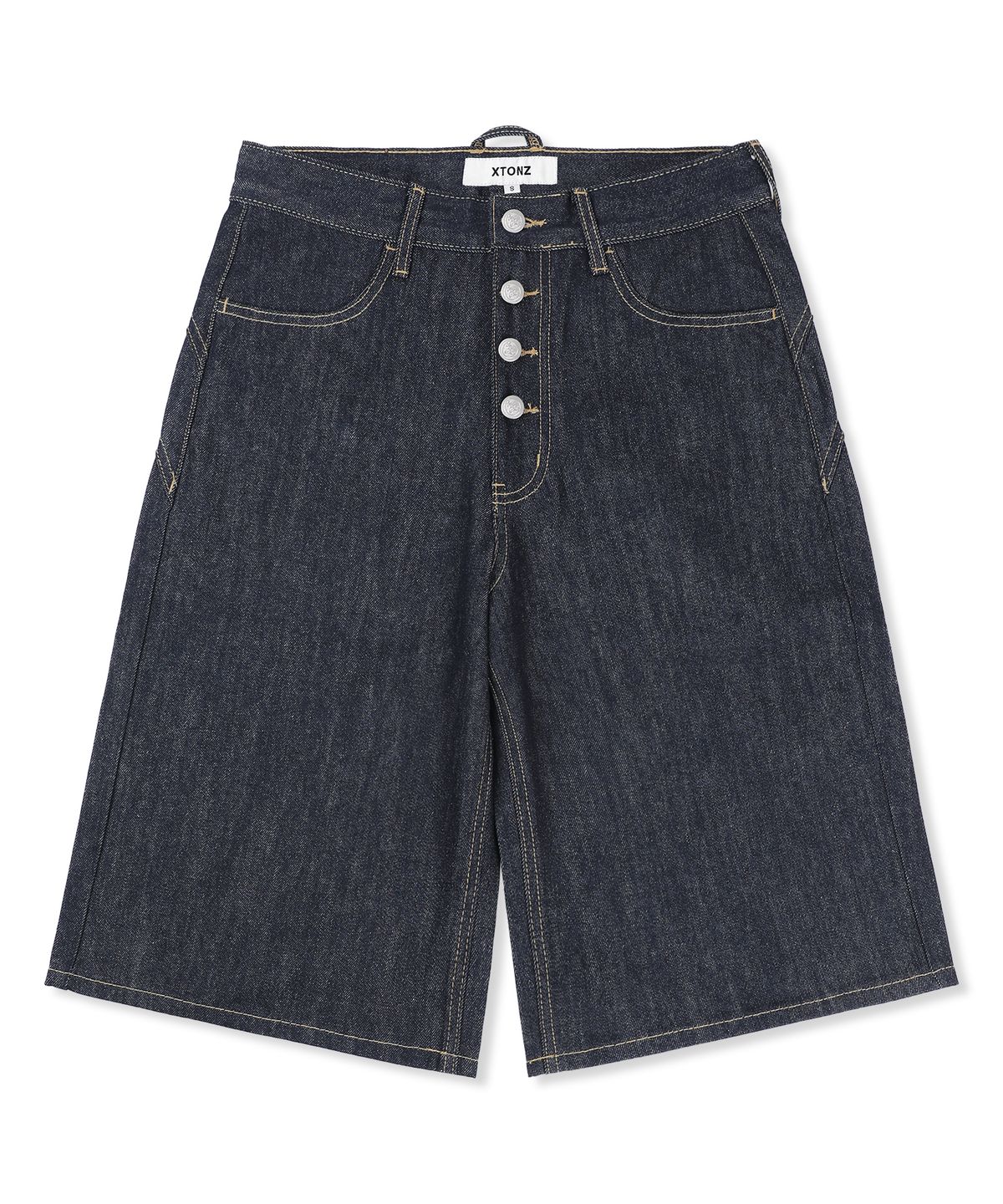 엑스톤즈(XTONZ) XP326 라운드 버뮤다 데님 팬츠 (INDIGO)