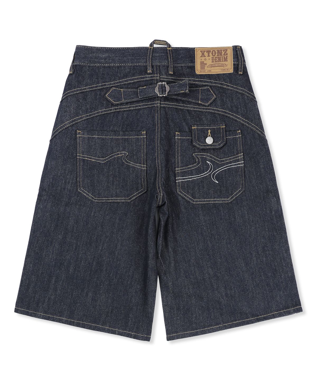 엑스톤즈(XTONZ) XP326 라운드 버뮤다 데님 팬츠 (INDIGO)