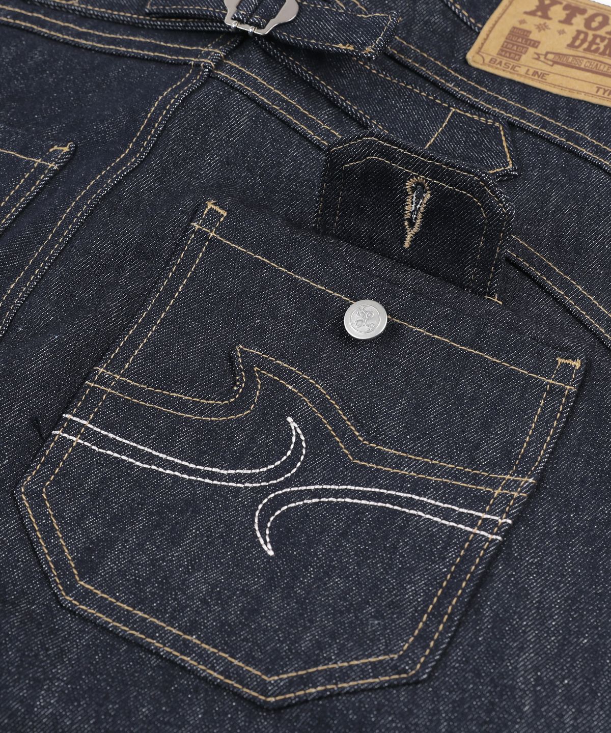 엑스톤즈(XTONZ) XP326 라운드 버뮤다 데님 팬츠 (INDIGO)