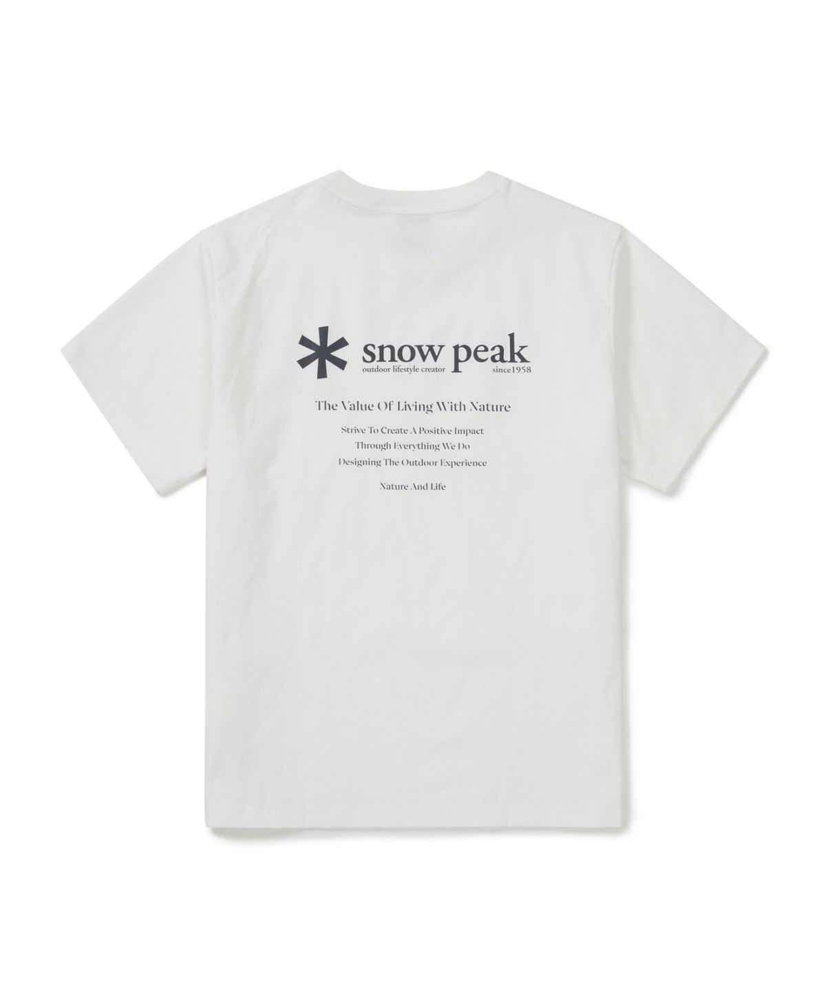 스노우피크 어패럴(SNOWPEAK APPAREL) 클랜드 하이브리드 반팔 티셔츠 (S26MMDTS56) Off White