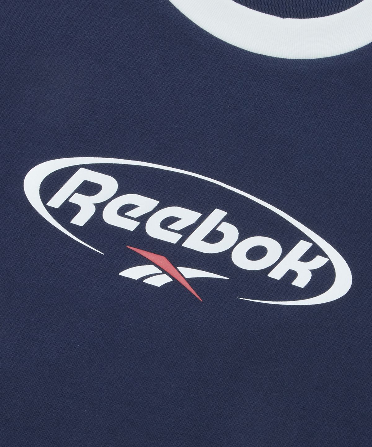 리복(REEBOK) 서클로고 세미크롭 링거 반팔티 (W) - 네이비