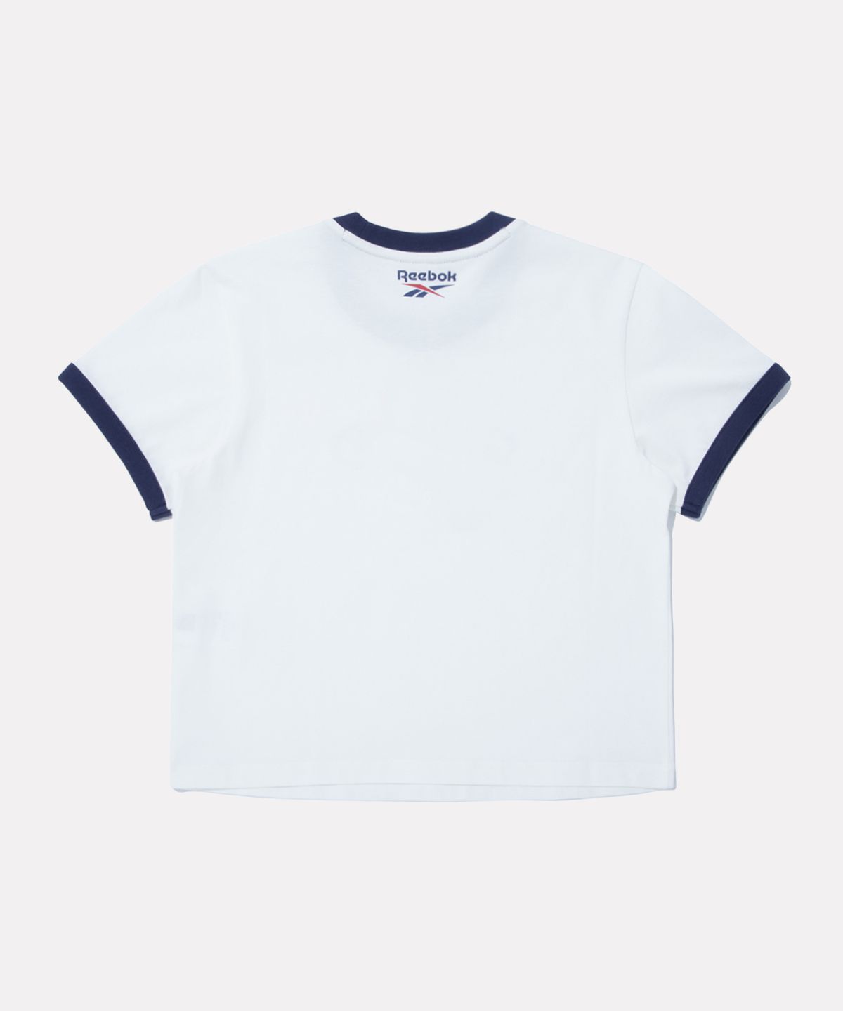 리복(REEBOK) 서클로고 세미크롭 링거 반팔티 (W) - 화이트